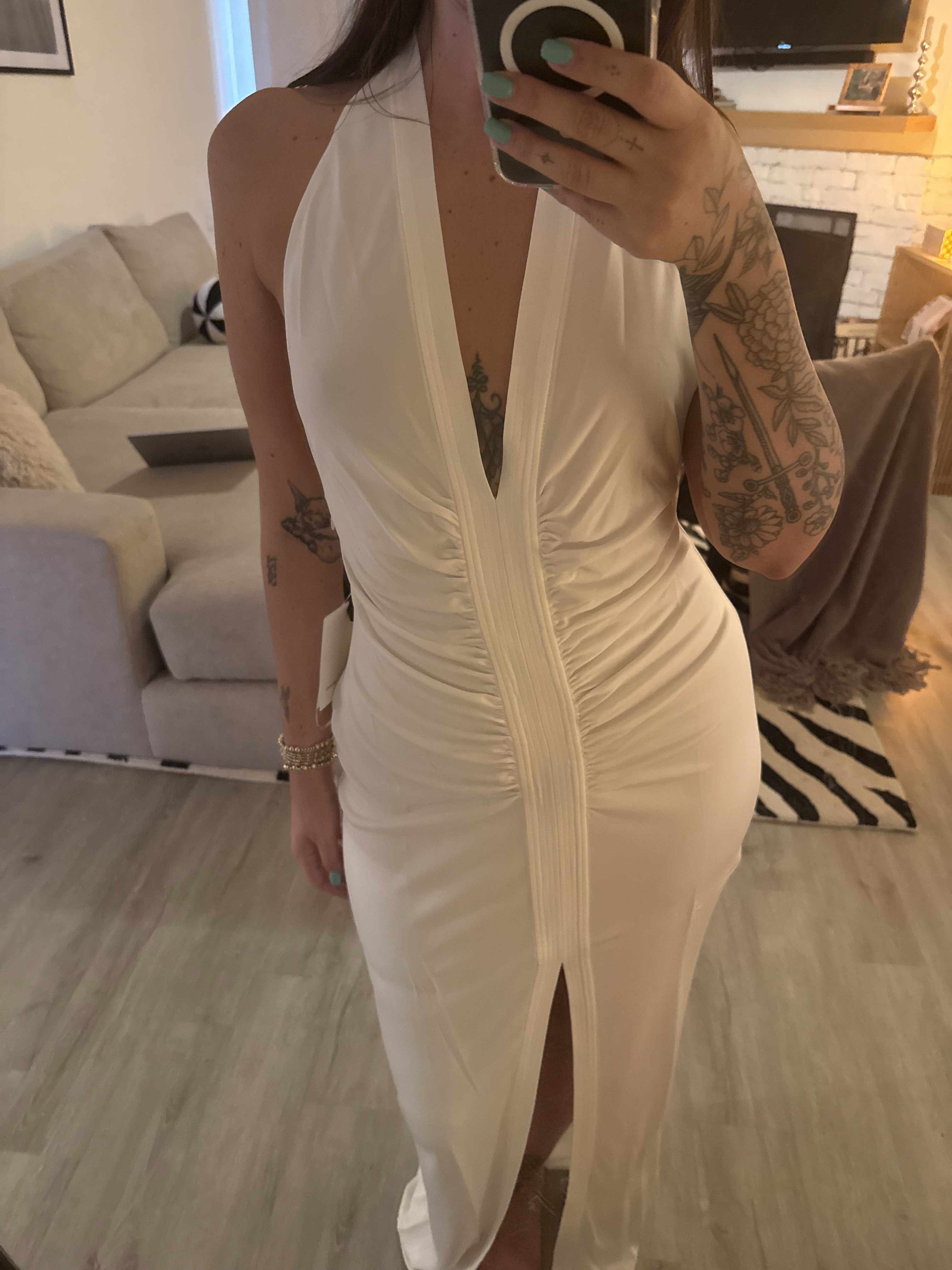 women's short formal dresses White Sequin vestido slit Cocktail Party Graduation Women Sexy Prom Robe Semi Dress Size:US6/UK10/EU36 AprilBestseller The exposed bowel is It’s fully lined for