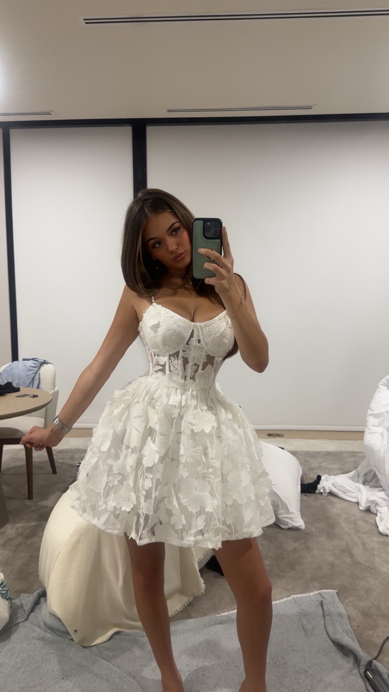 white floral lace mini dress Floral Lace Mini Dress 12 / Floral Multi main image 0