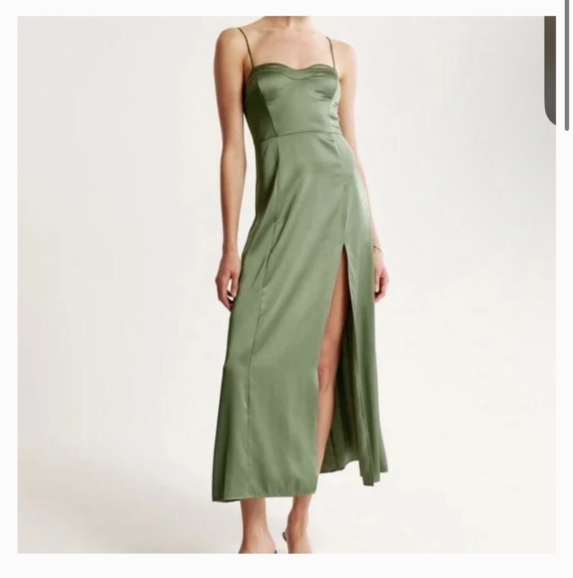 Abercrombie Women's Satin High-Slit Maxi Dress by Abercrombie & Fitch -  Pickle
