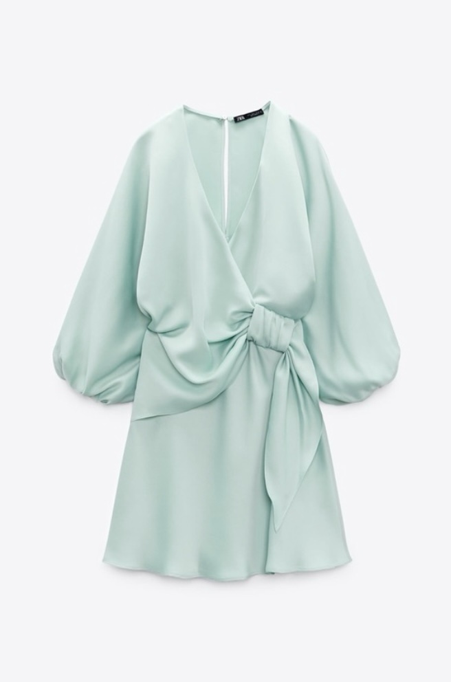 Mint Green Wrap Mini Dress by ZARA - Pickle