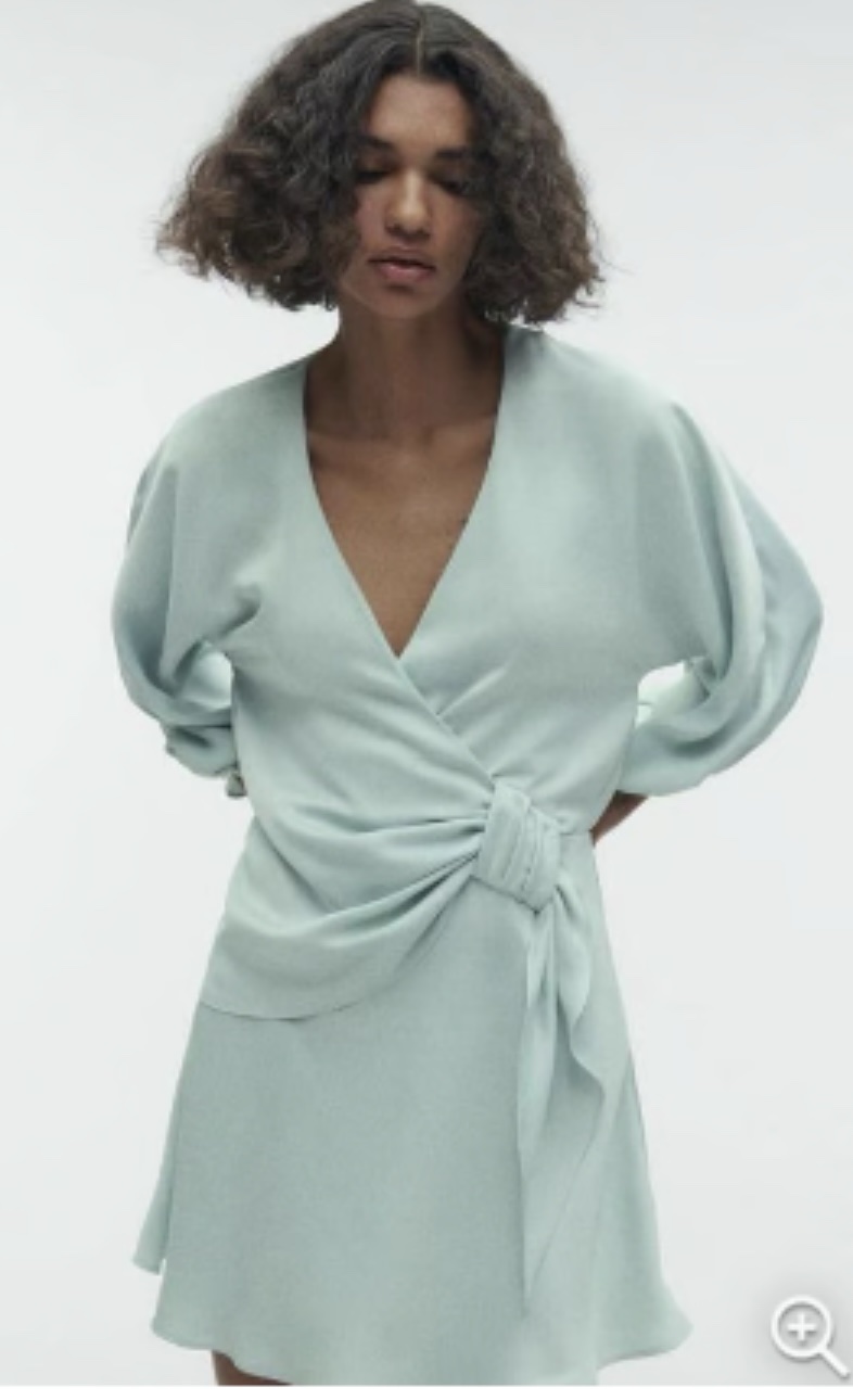 Mint Green Wrap Mini Dress by ZARA - Pickle