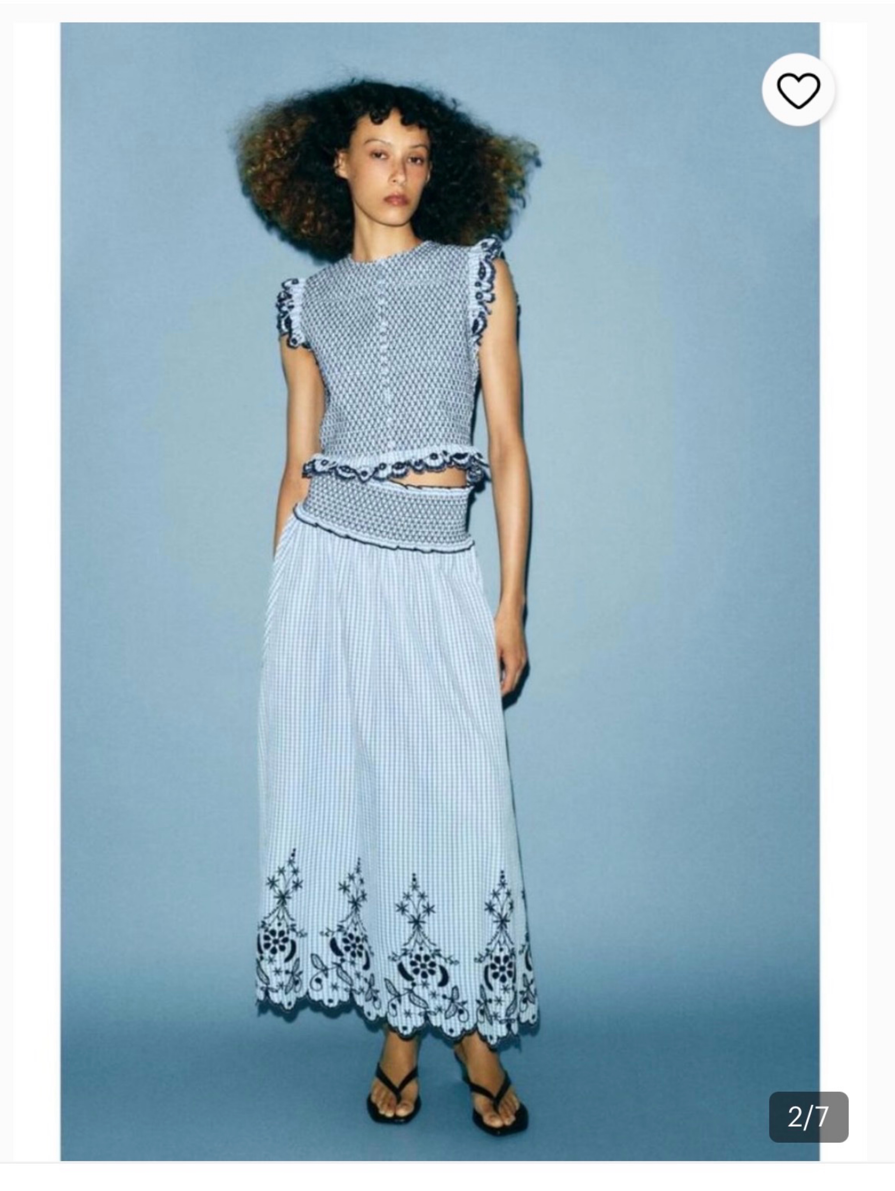 ZARA EMBROIDERED PLAID MIDI SKIRT SET by Zara | Pickle