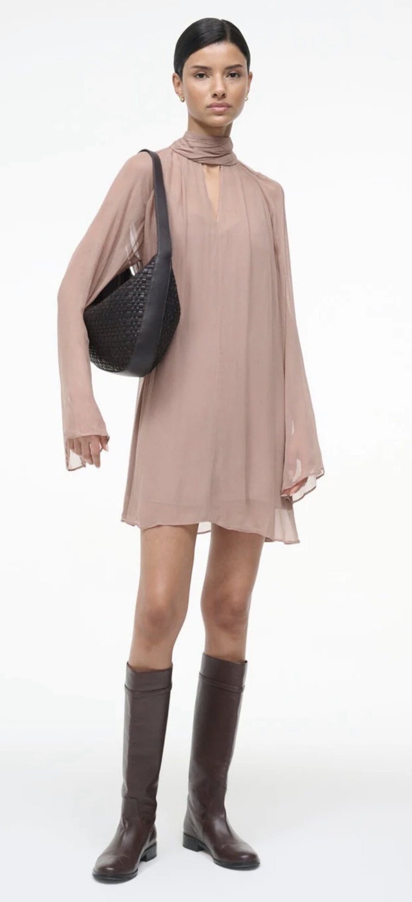 staud esther chiffon mini dress STAUD Esther Mini Dress