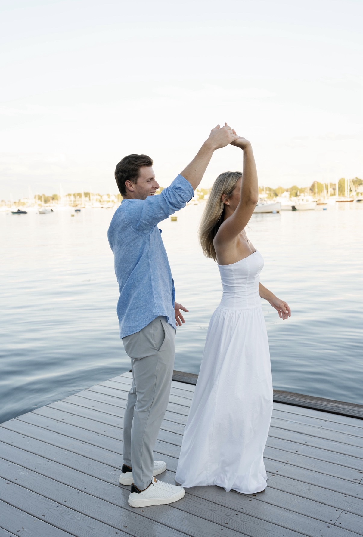 White Strapless Linen Maxi Dress Bridal / Summer / 4th of July by All The  Ways - Pickle
