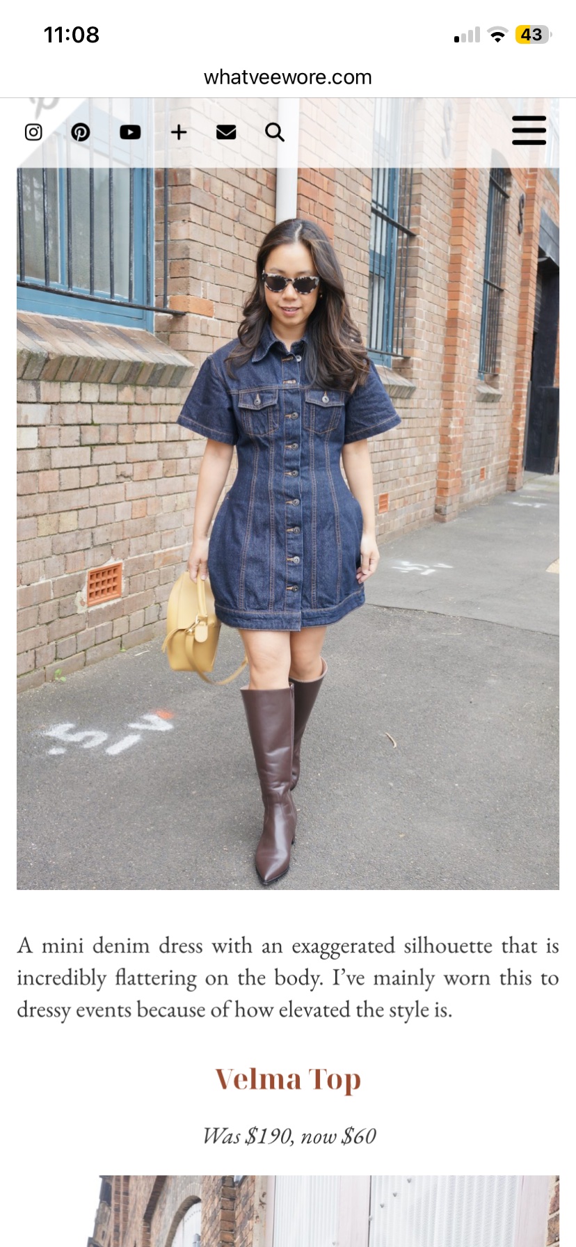 Anna QUAN Dark Denim Mini Dress by Anna quan - Pickle Anna QUAN Dark Denim Mini Dress by Anna quan - Pickle