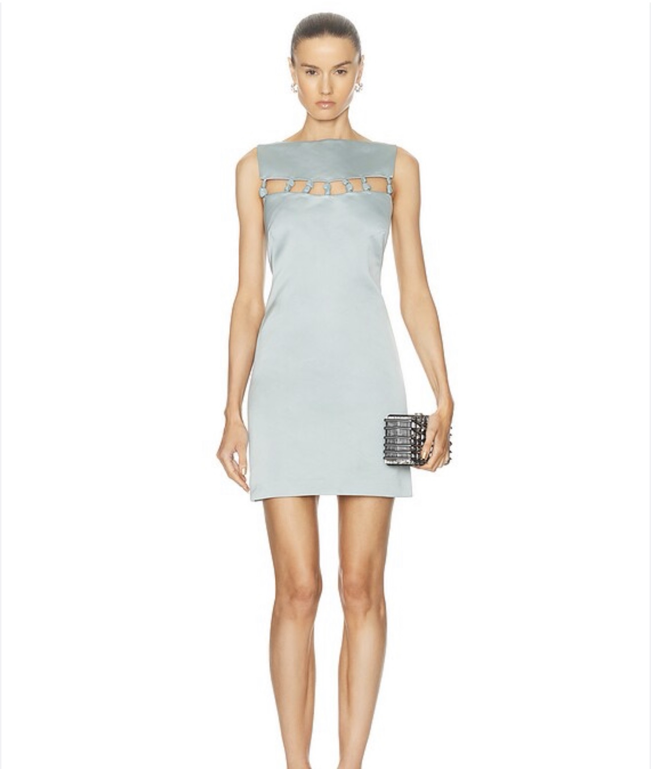 cult gaia blue mini dress Cult Gaia Blue Beadead Bebe Mini Dress by Cult Gaia