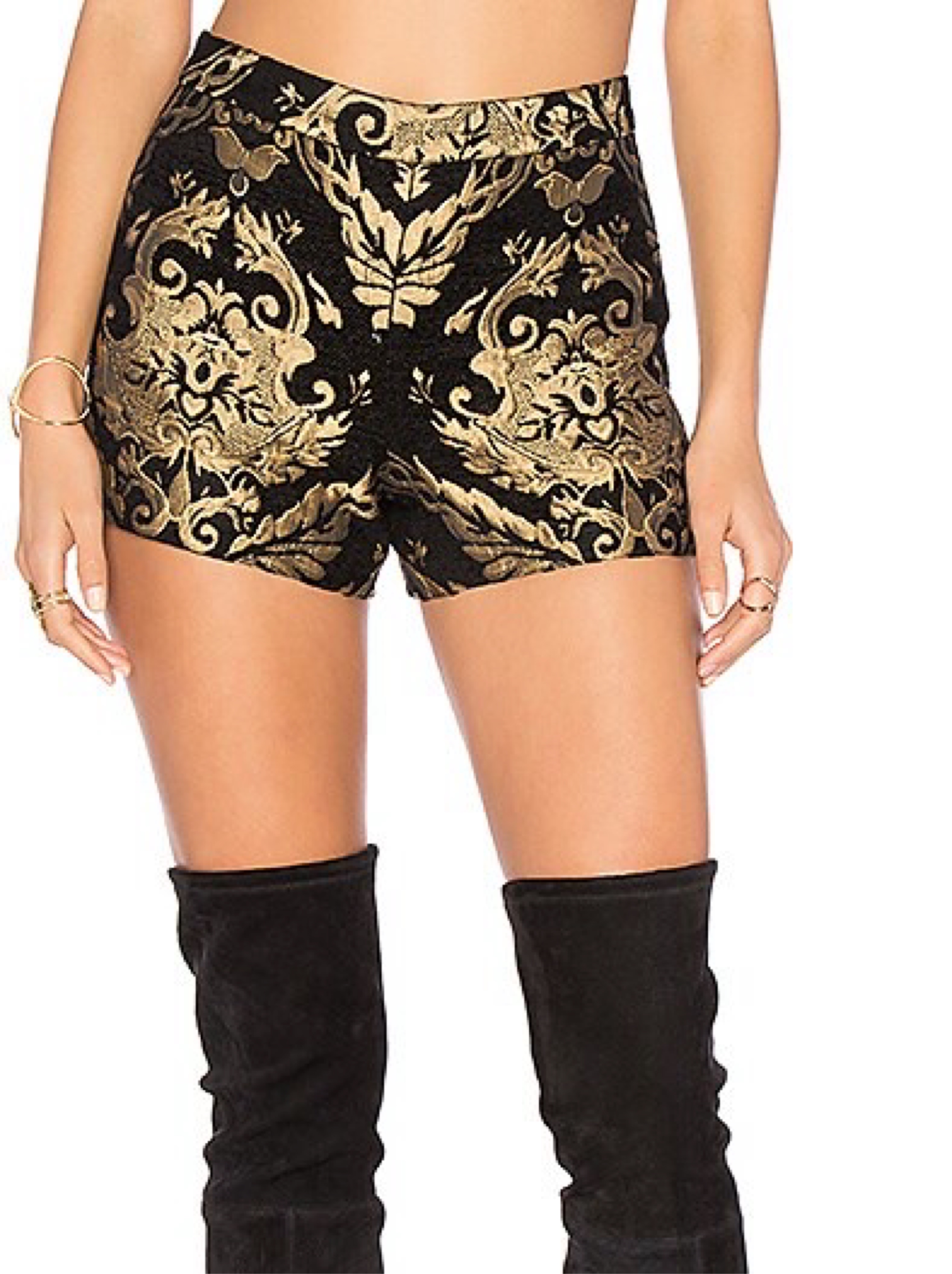 Alice + Olivia Marisa Black Zip Shorts