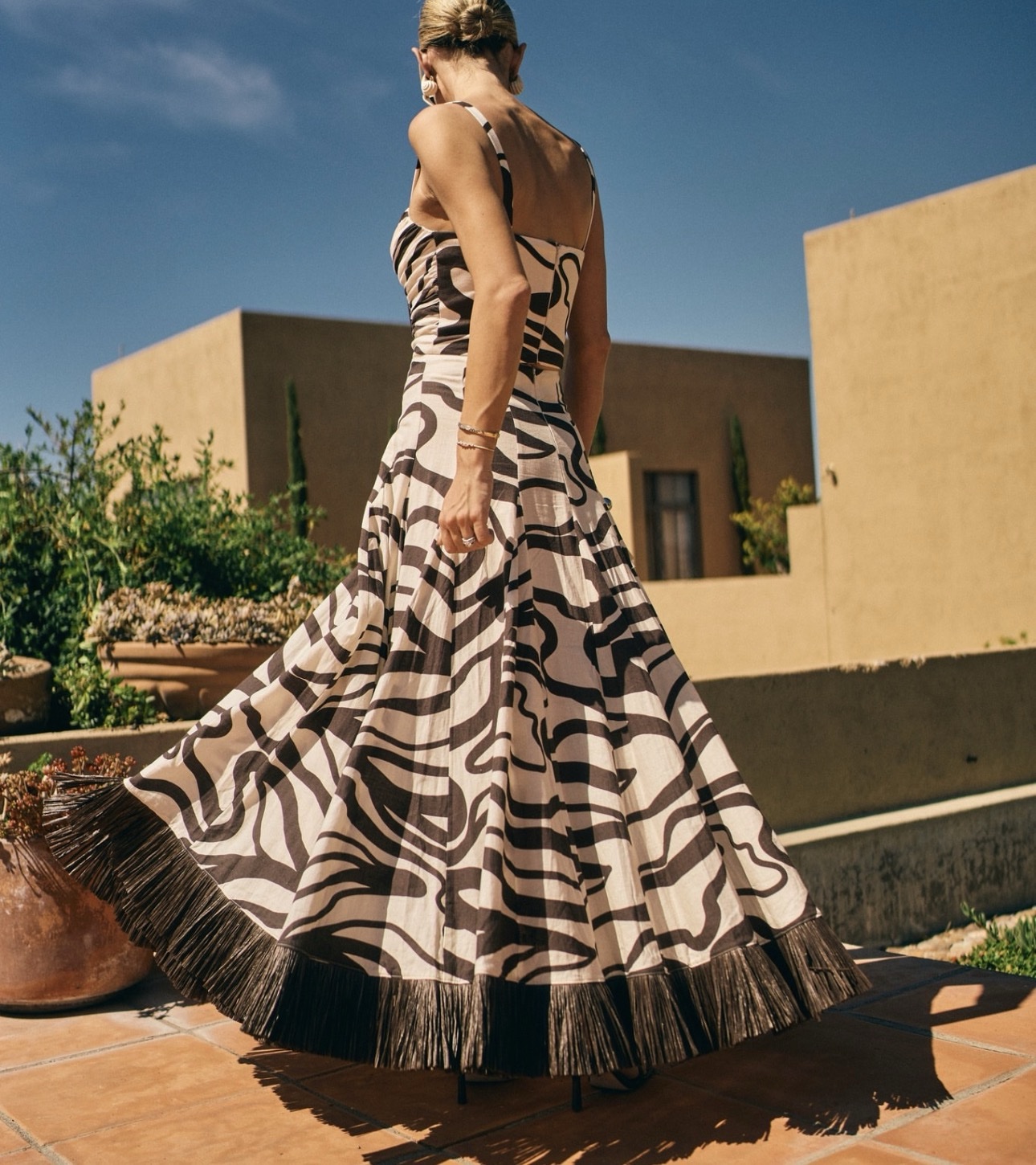 ANTONIO MELANI Zebra Print Two-piece set: top and skirt by Antonio