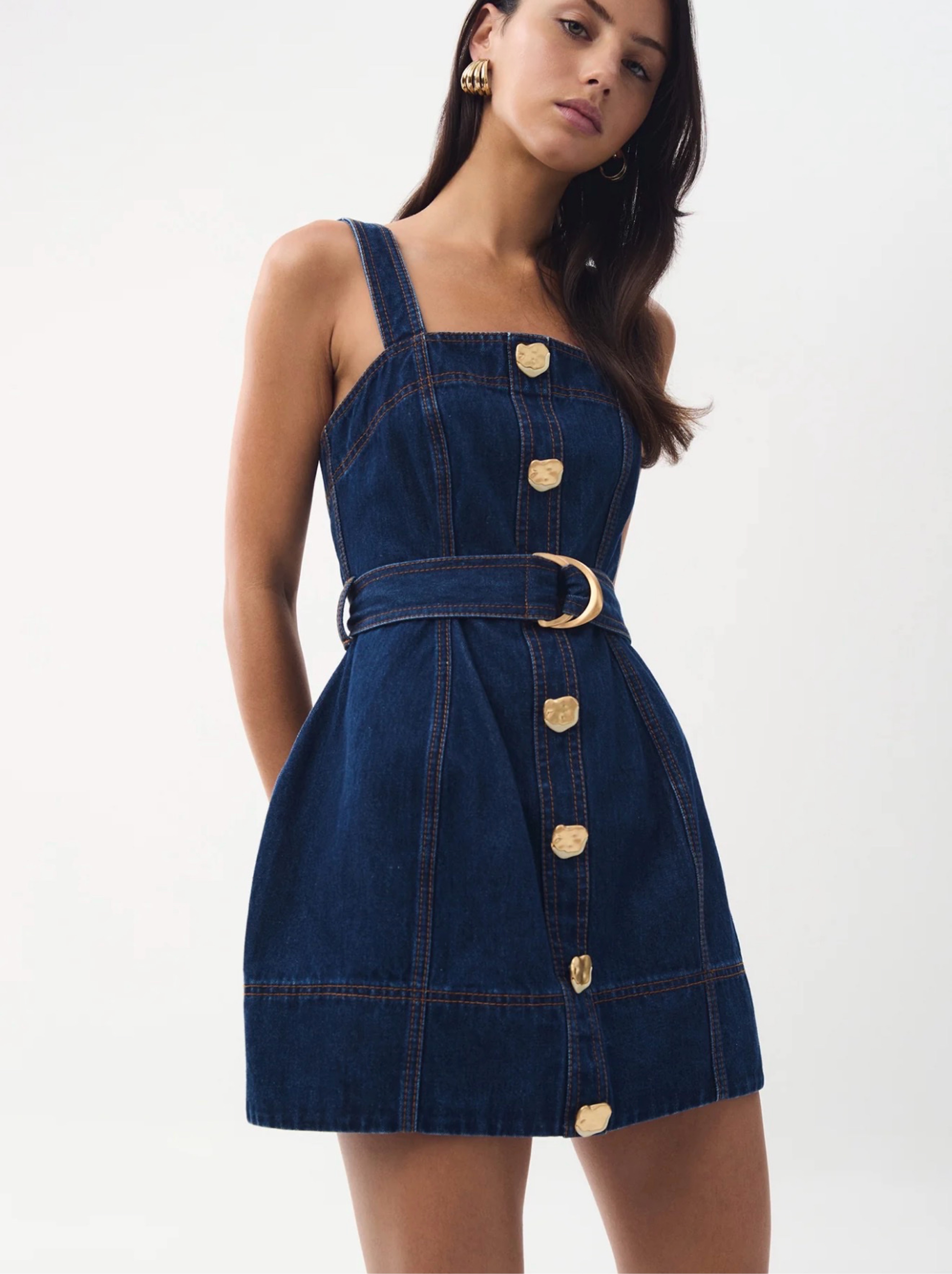 AJE Gianna Denim Mini Dress by Aje - Pickle AJE Gianna Denim Mini Dress by Aje - Pickle