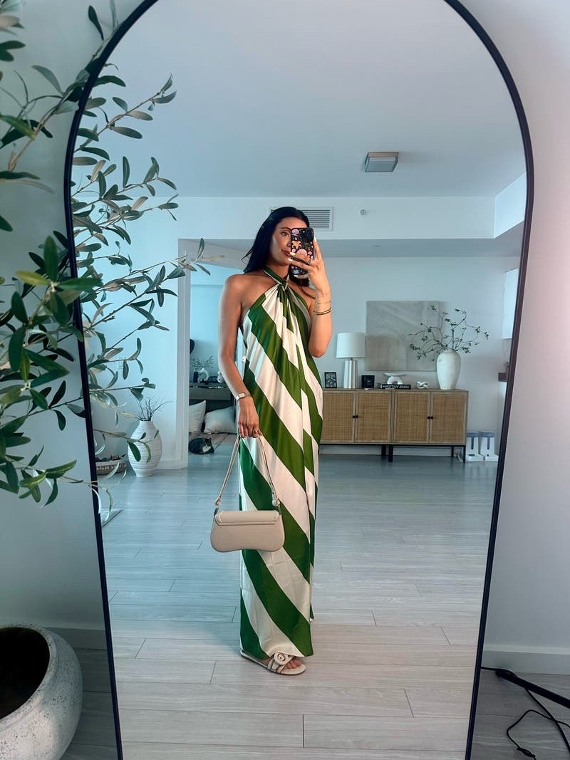Ronny Kobo Striped Green Chantell Dress by Ronny Kobo - Pickle