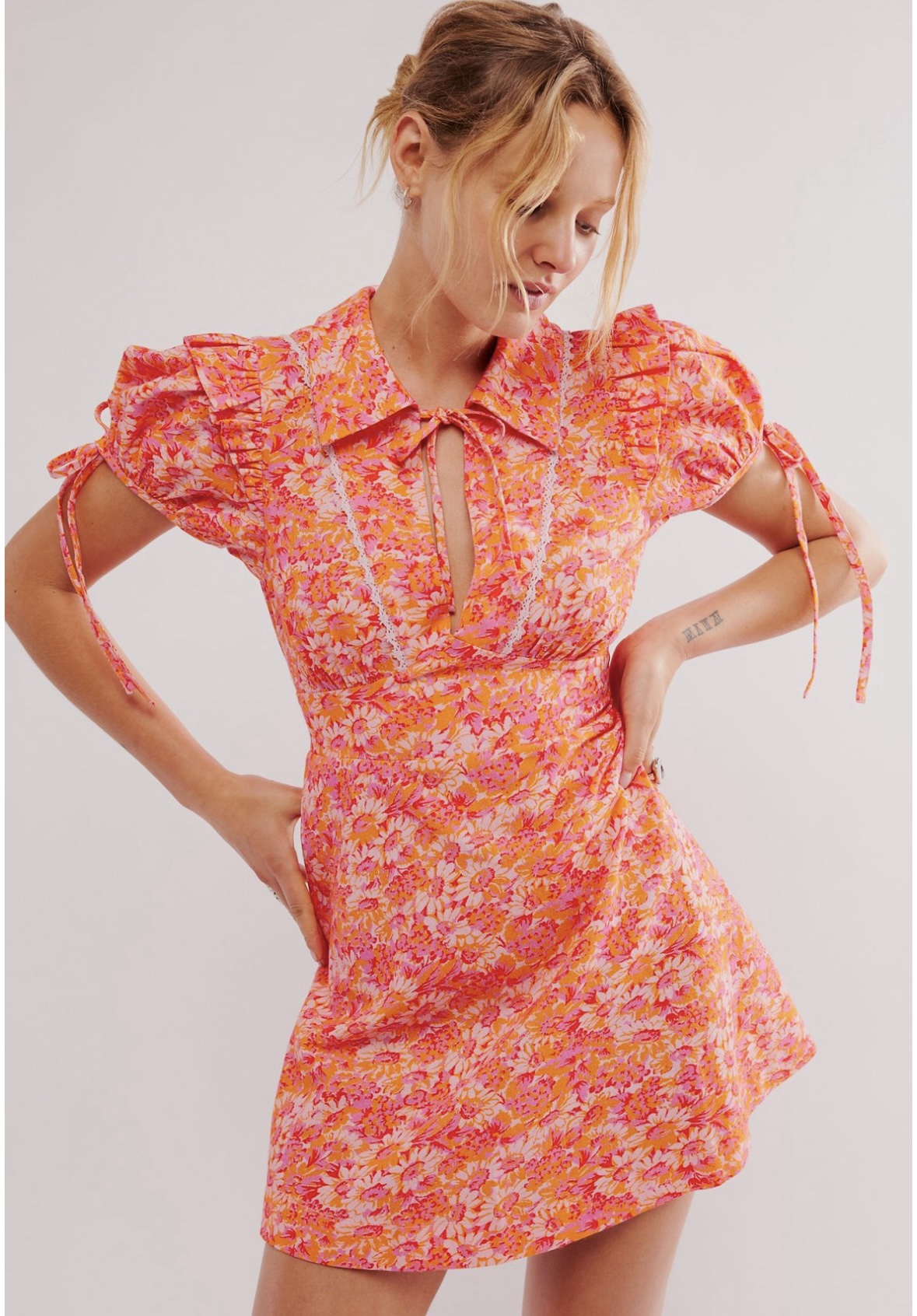 dottie mini dress free people Free People Dottie Mini Dress - Ivory Combo