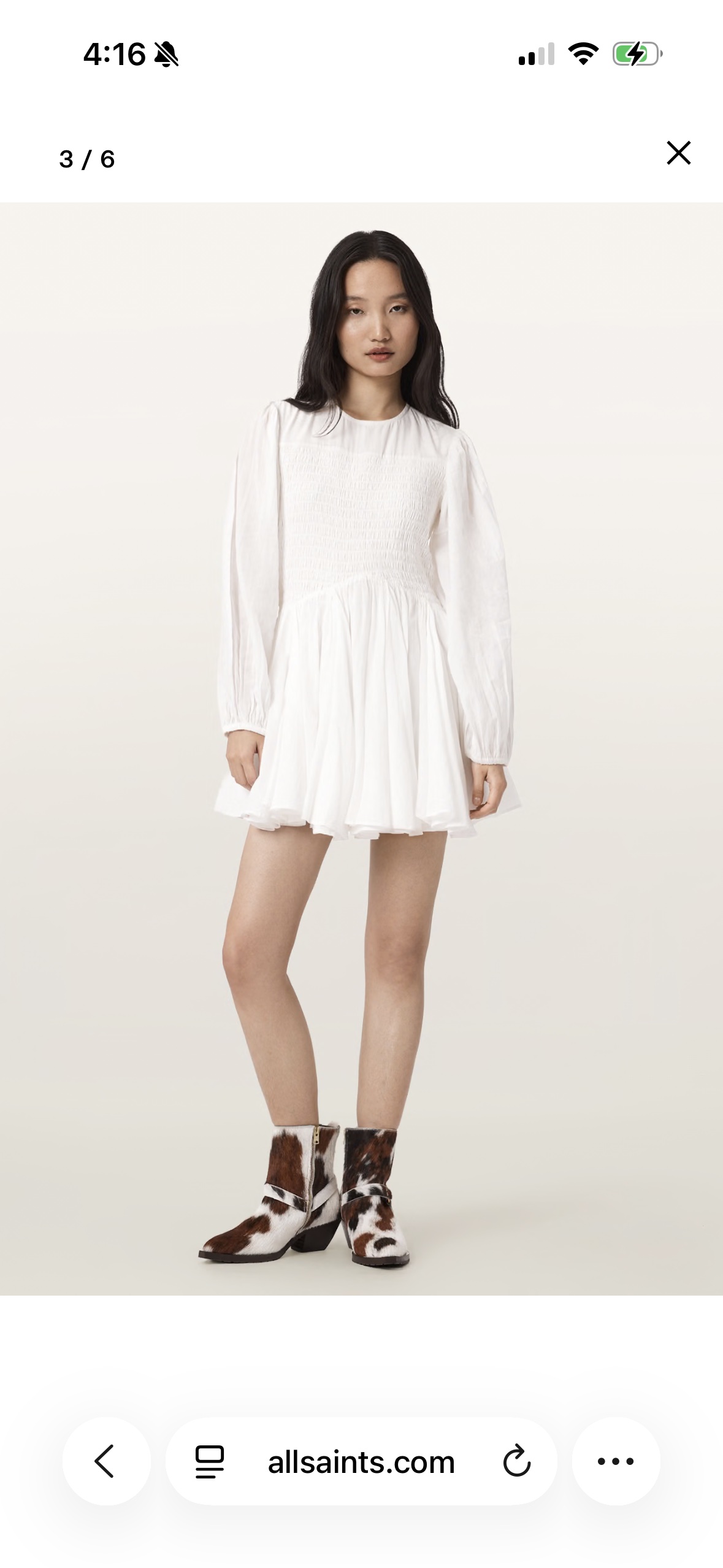 Allsaints white flowy mini dress by AllSaints - Pickle