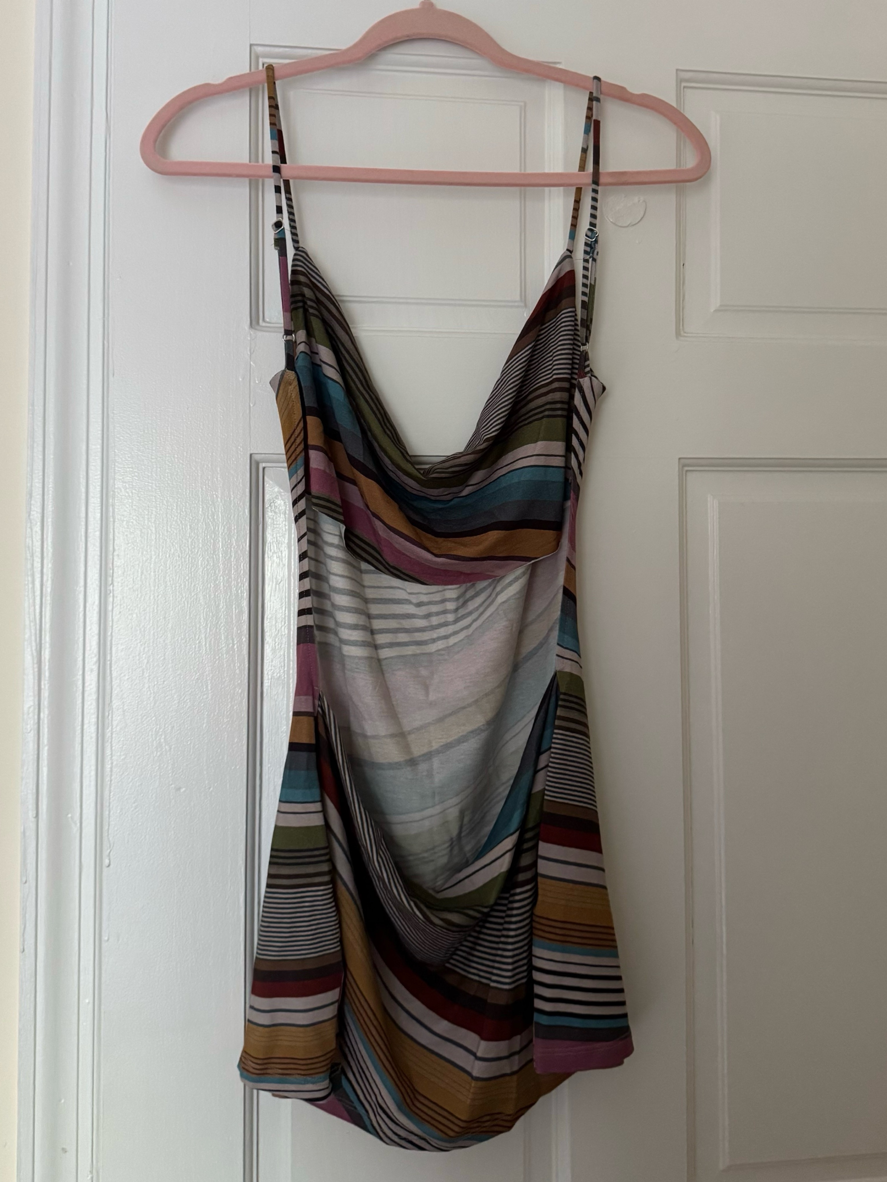 crush stripe backless mini dress Jaded London Crush Stripe Mini Dress Size - Small Rental Price