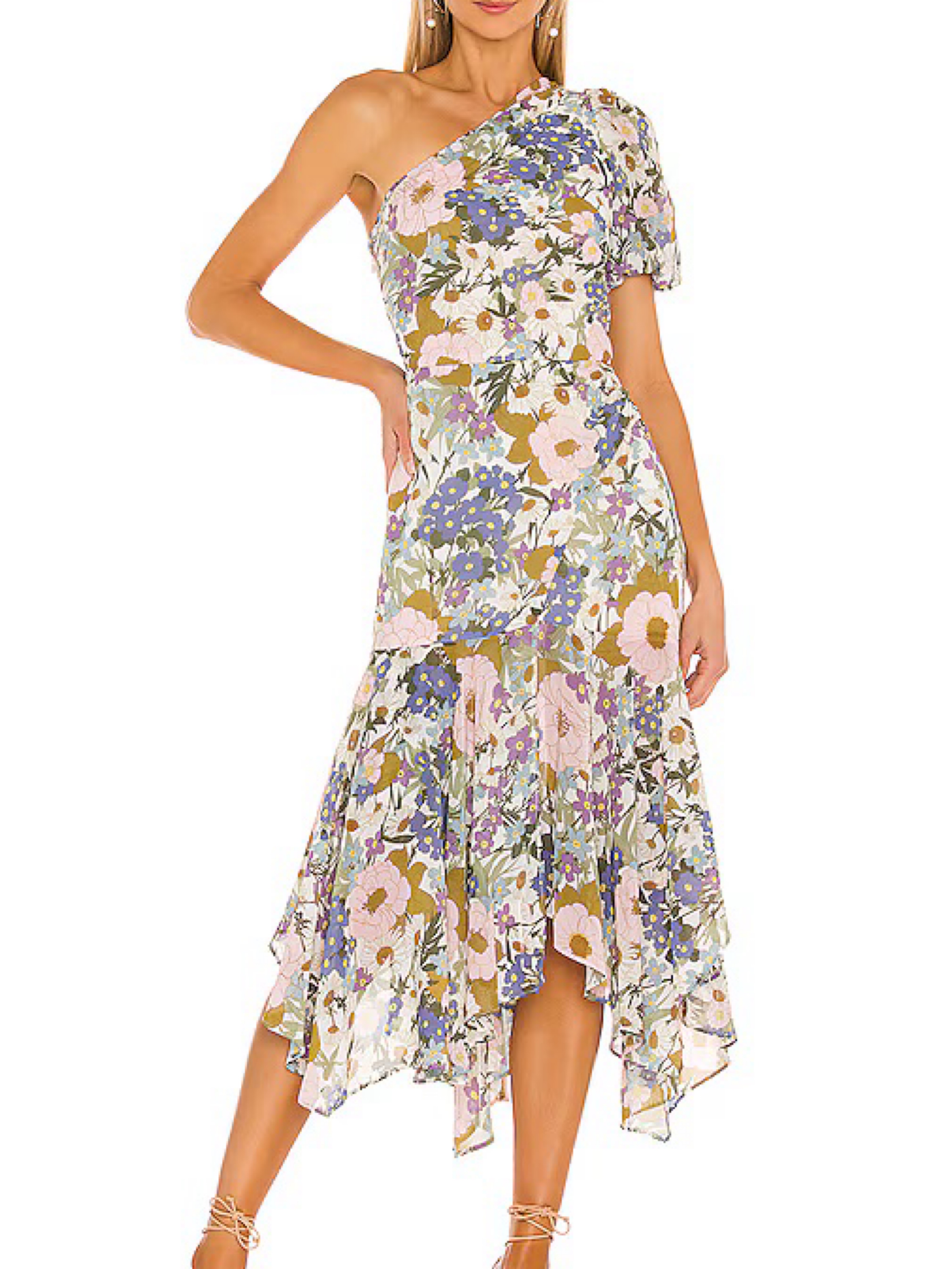 astr asymmetrical dress Flutter Sleeve Maxi Dress