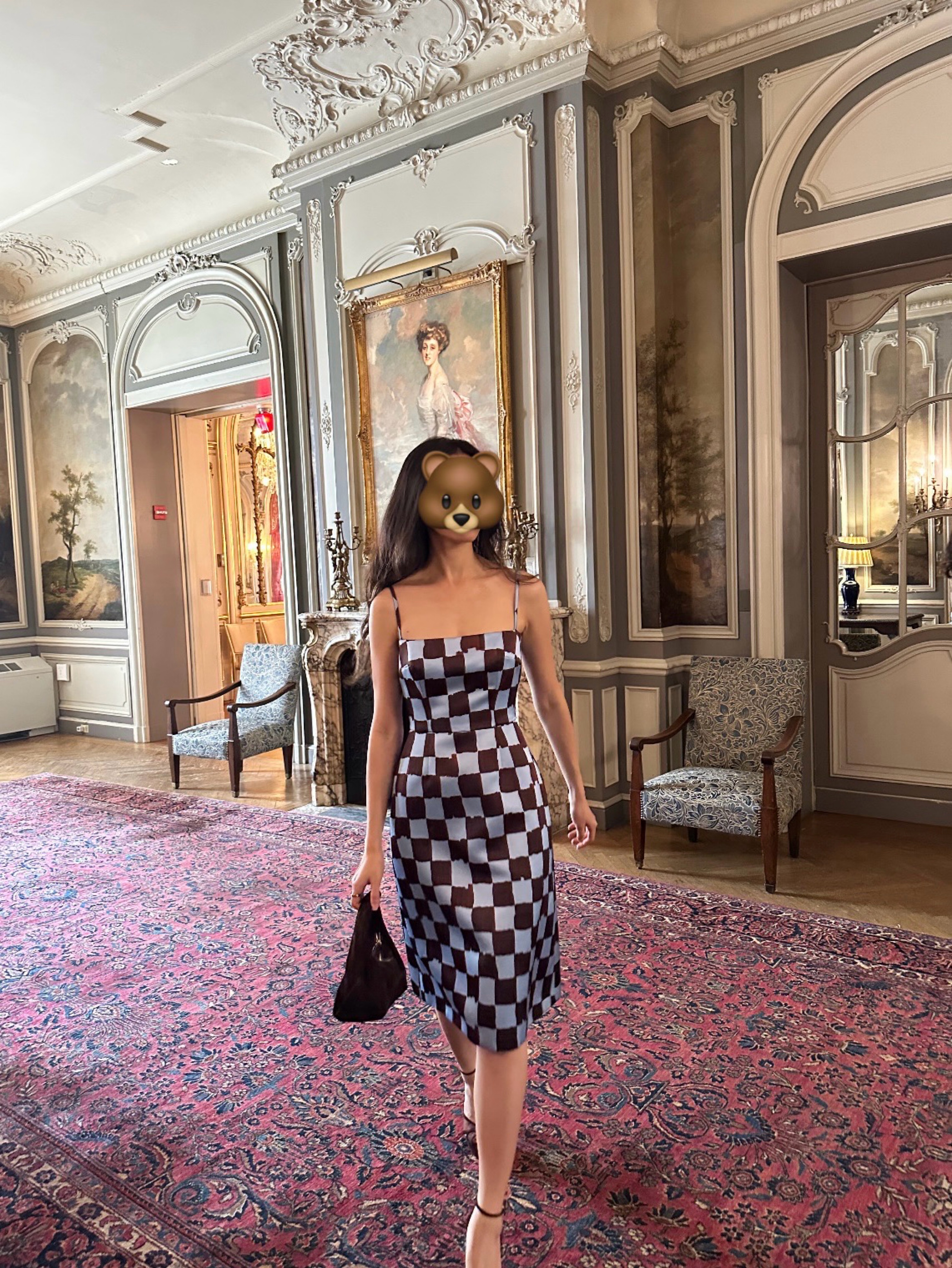 Emilia Wickstead Checkered Satin Dress