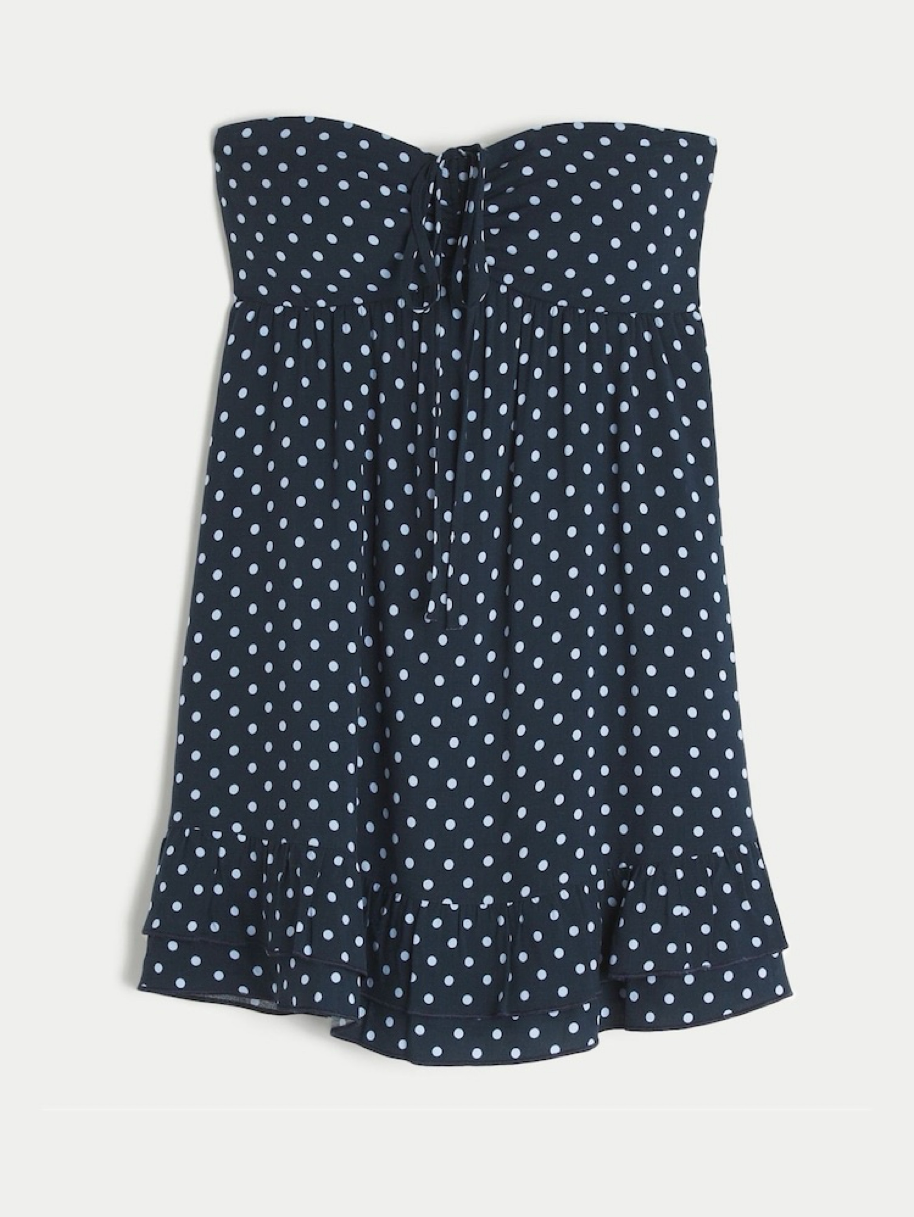 strapless navy blue polka dot dress Benny Polka Dot Strapless Mini Dress in Navy  Square-dclothing