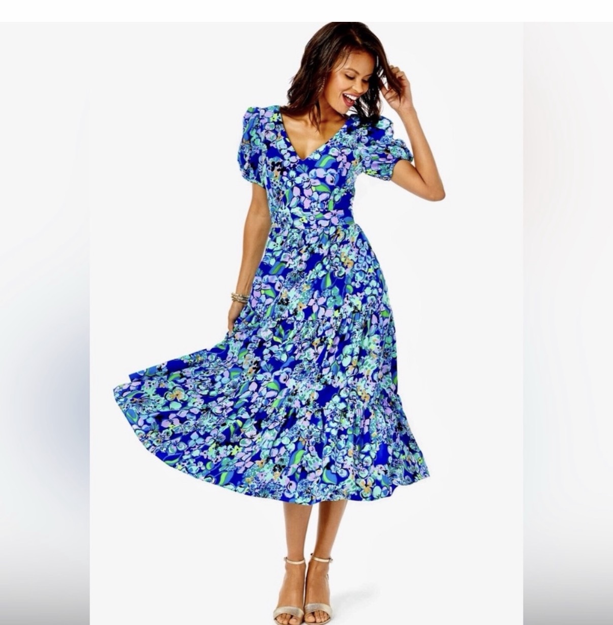 Lilly Pulitzer Grace Midi Dress in Blue Grotto Twilight Tropics Size 2 by Lilly  Pulitzer - Pickle