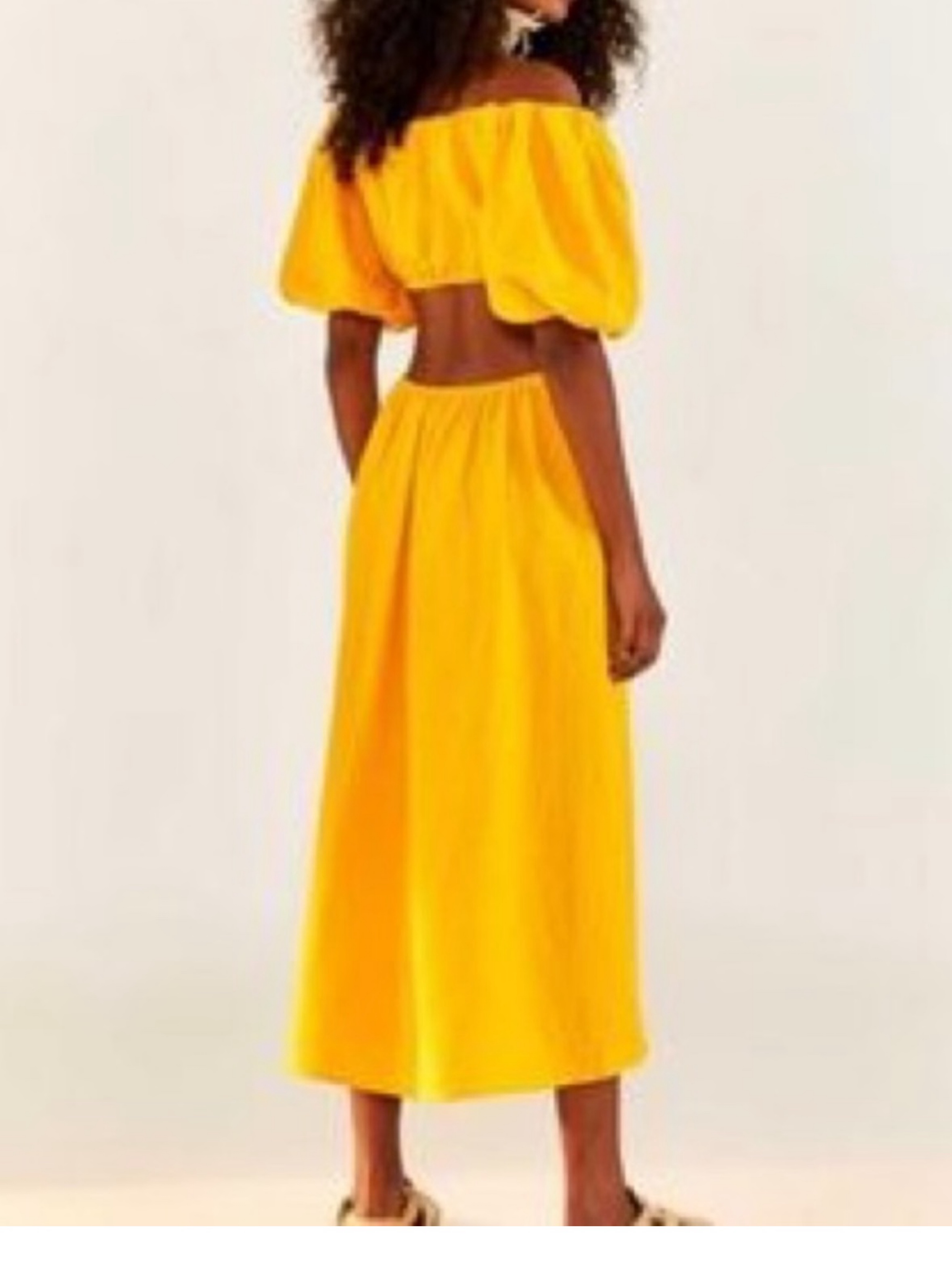 farm rio yellow linen dress Farm Rio Midi Dress