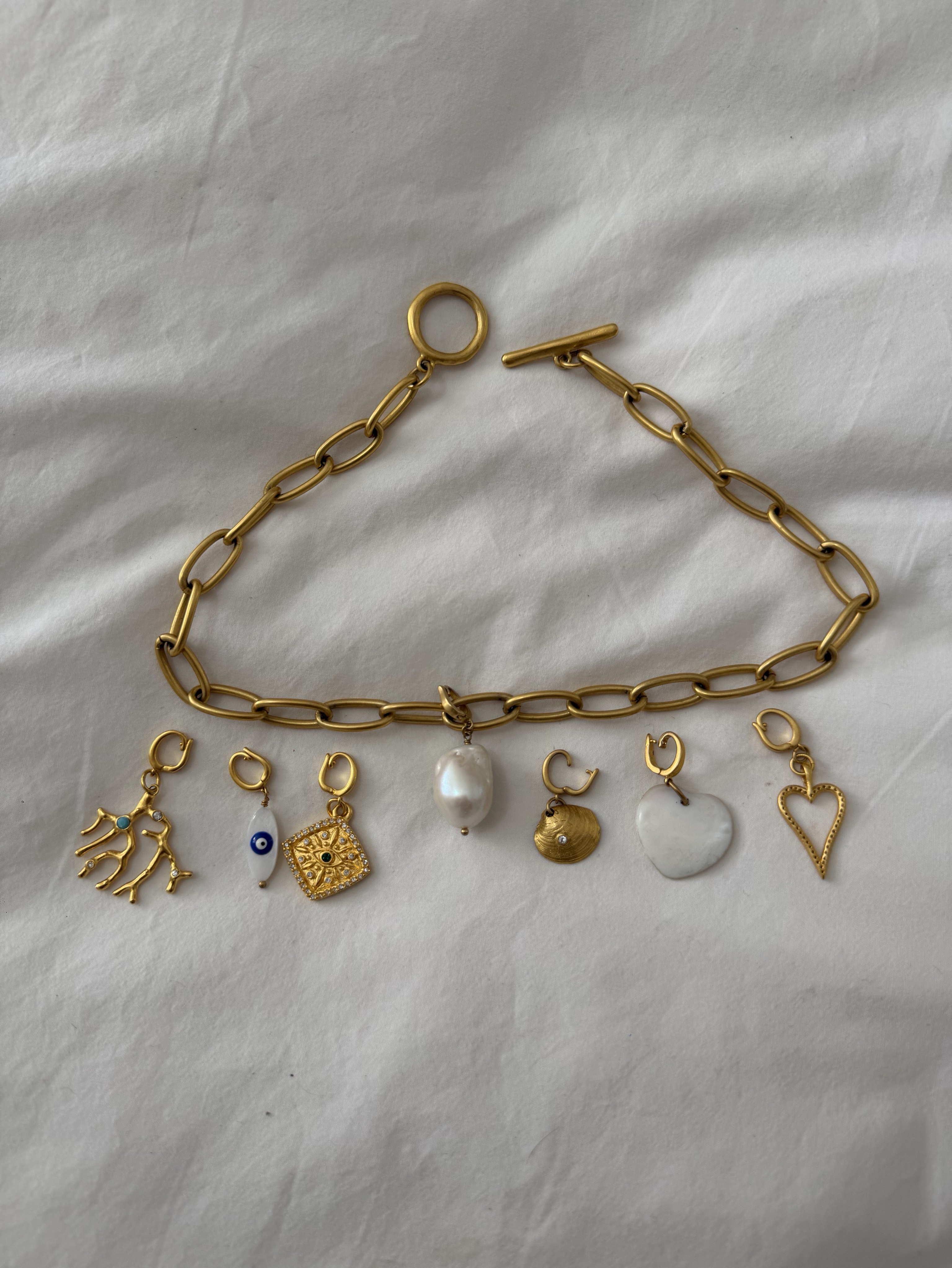 Customizable Gold Charm Necklace