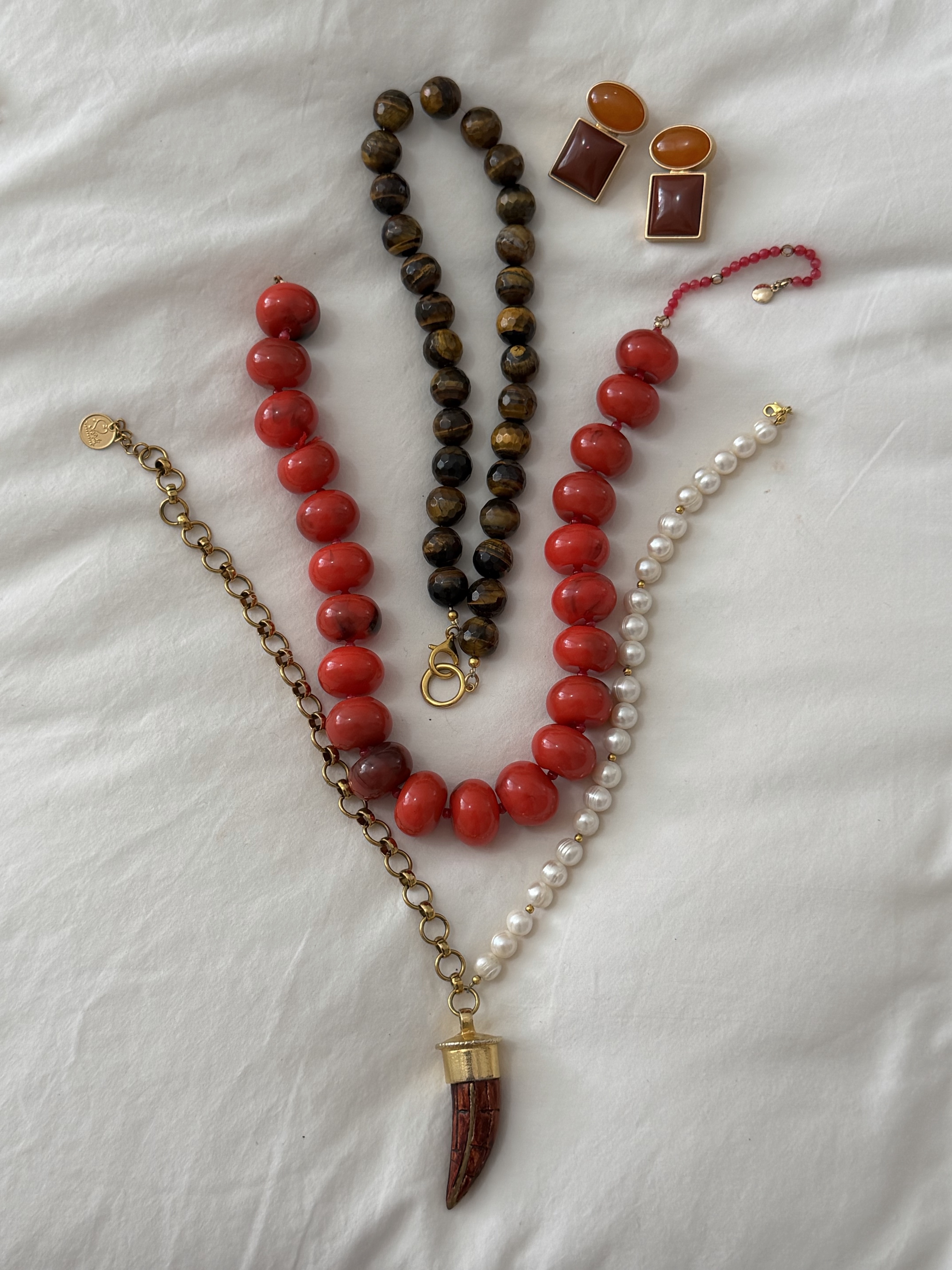 Red & Brown Statement Jewelry Bundle