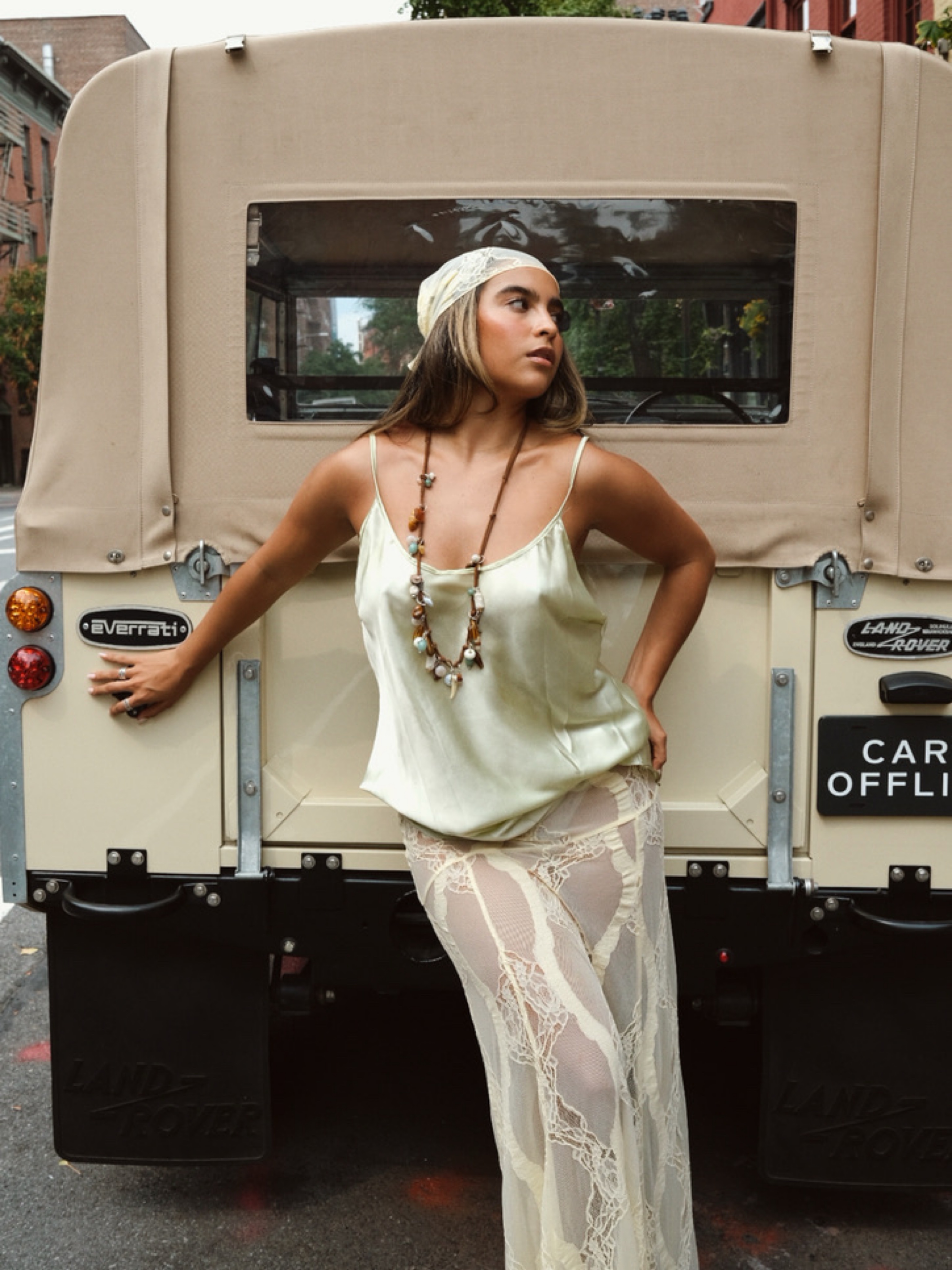 Marfa Istanbul Yellow Skirt + Lace Scarf Set