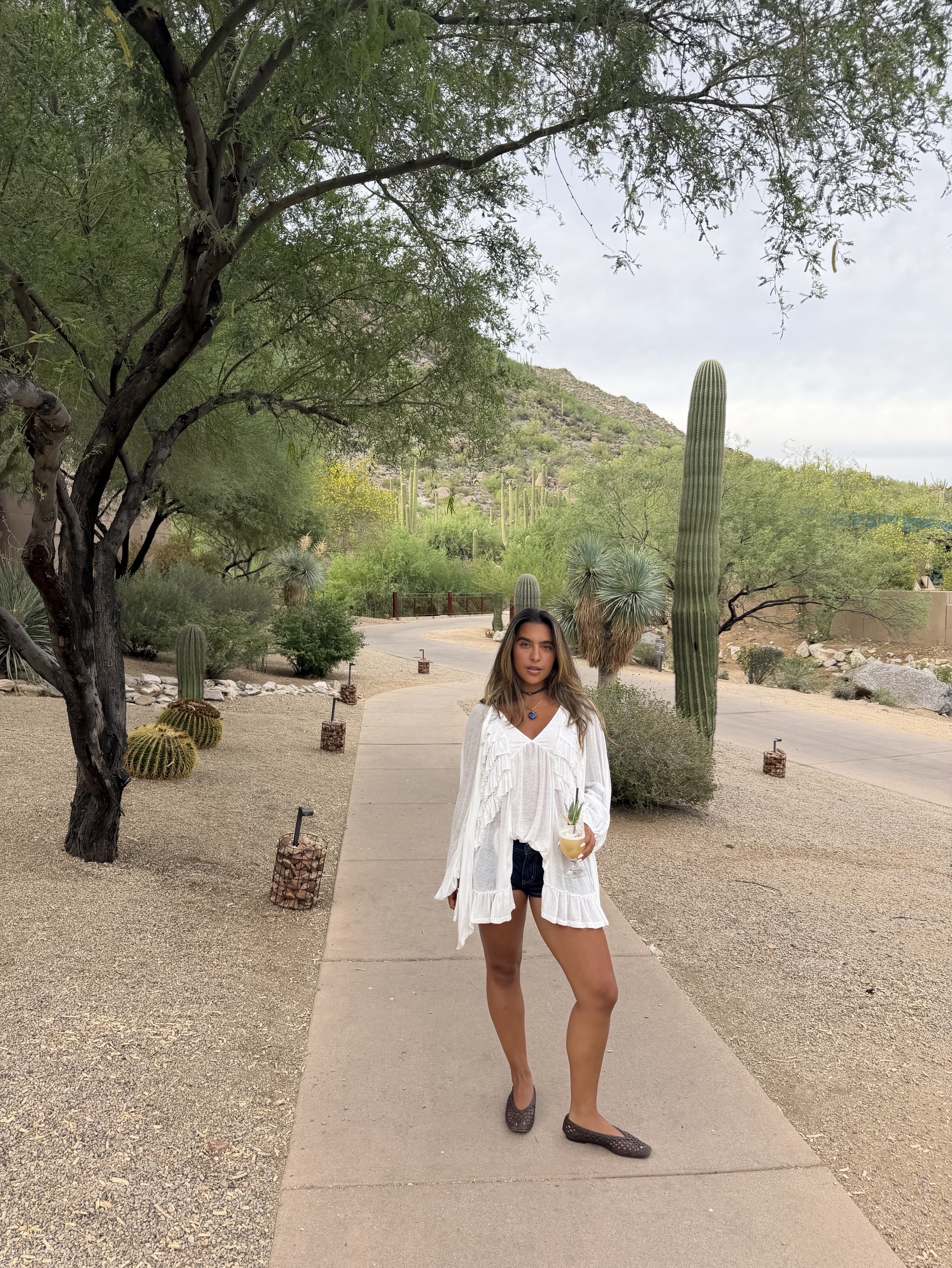White Boho Ruffle Mini Dress / Tunic