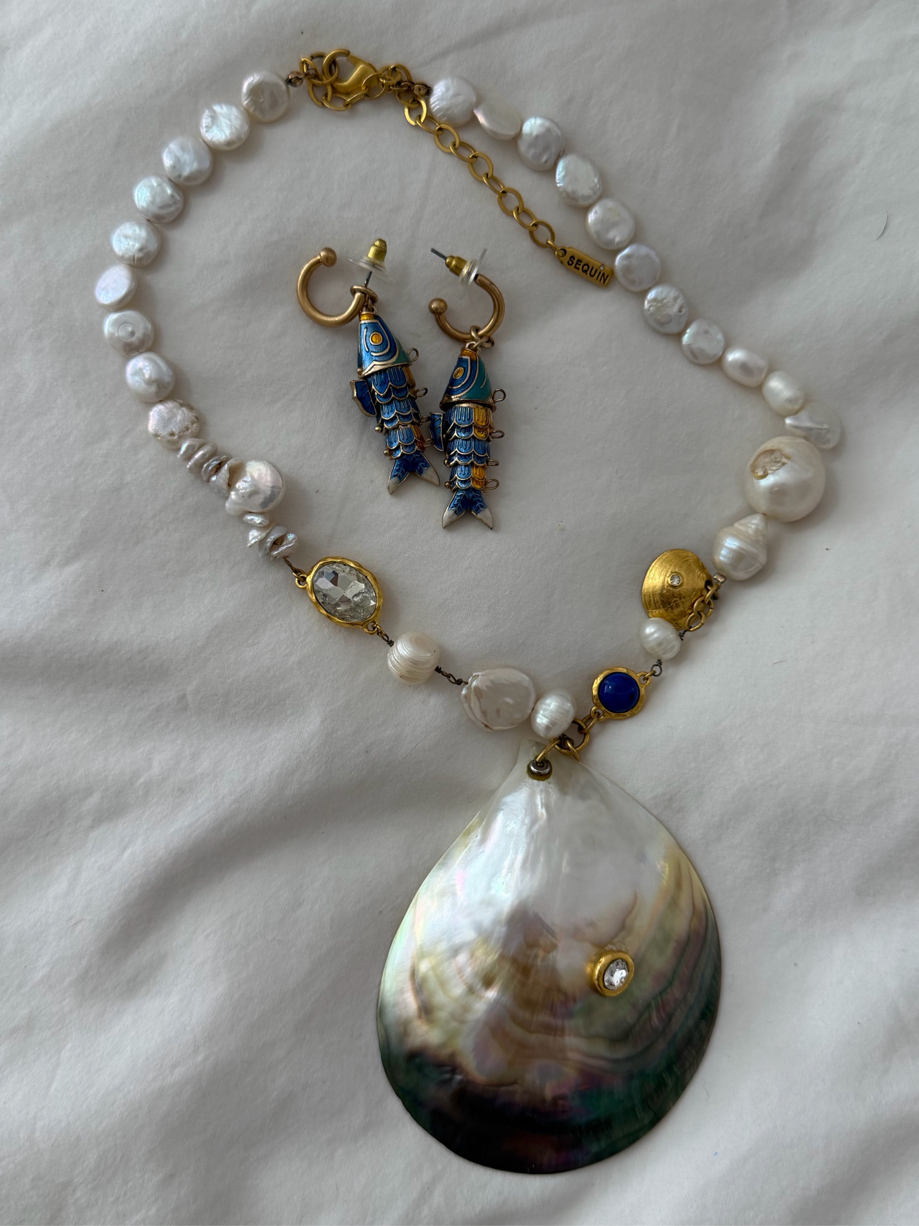 Pearl & Shell Statement Jewelry Set