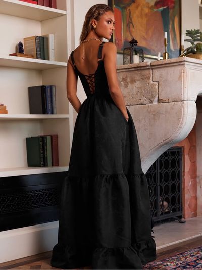 V Chapman Avery Dress in Black Windsor Brocade by V Chapman | Pickle