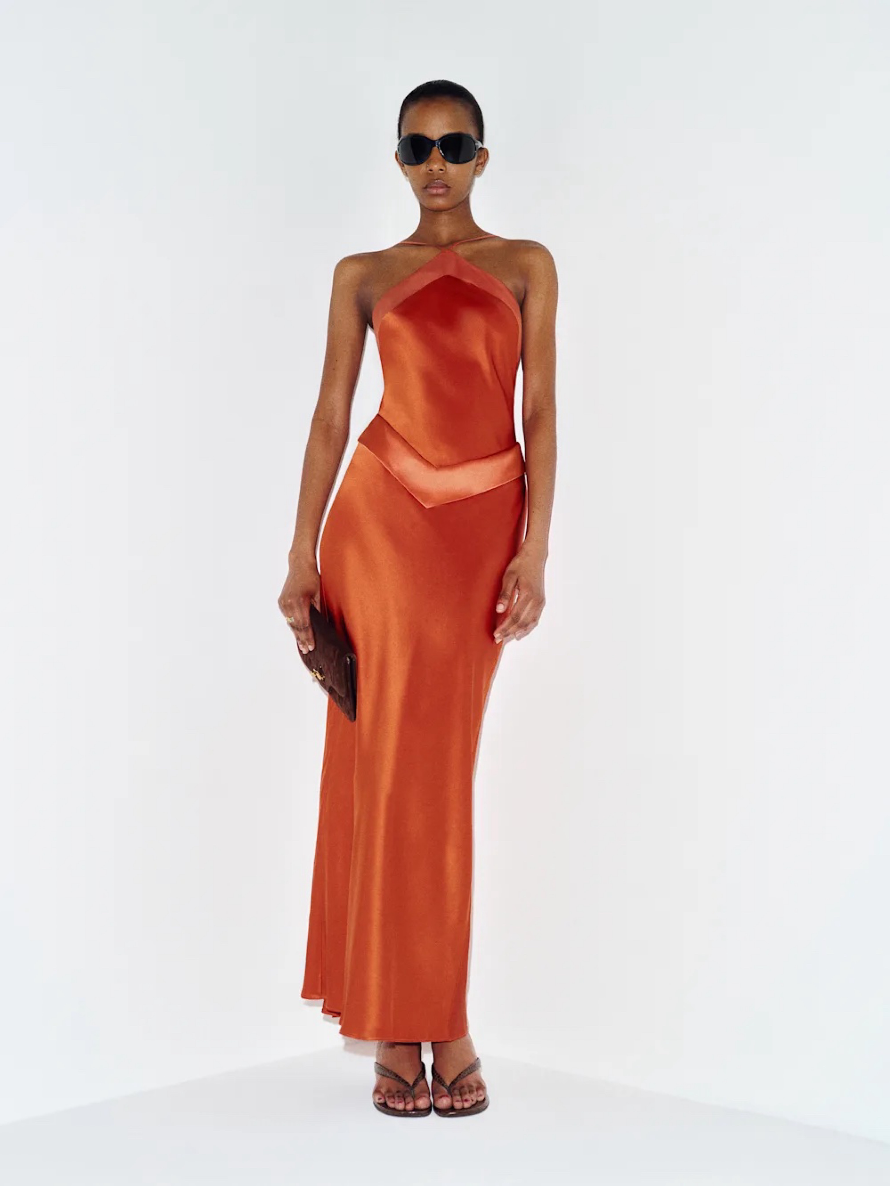 mango red satin dress MANGO - Satin midi dress wine - 6