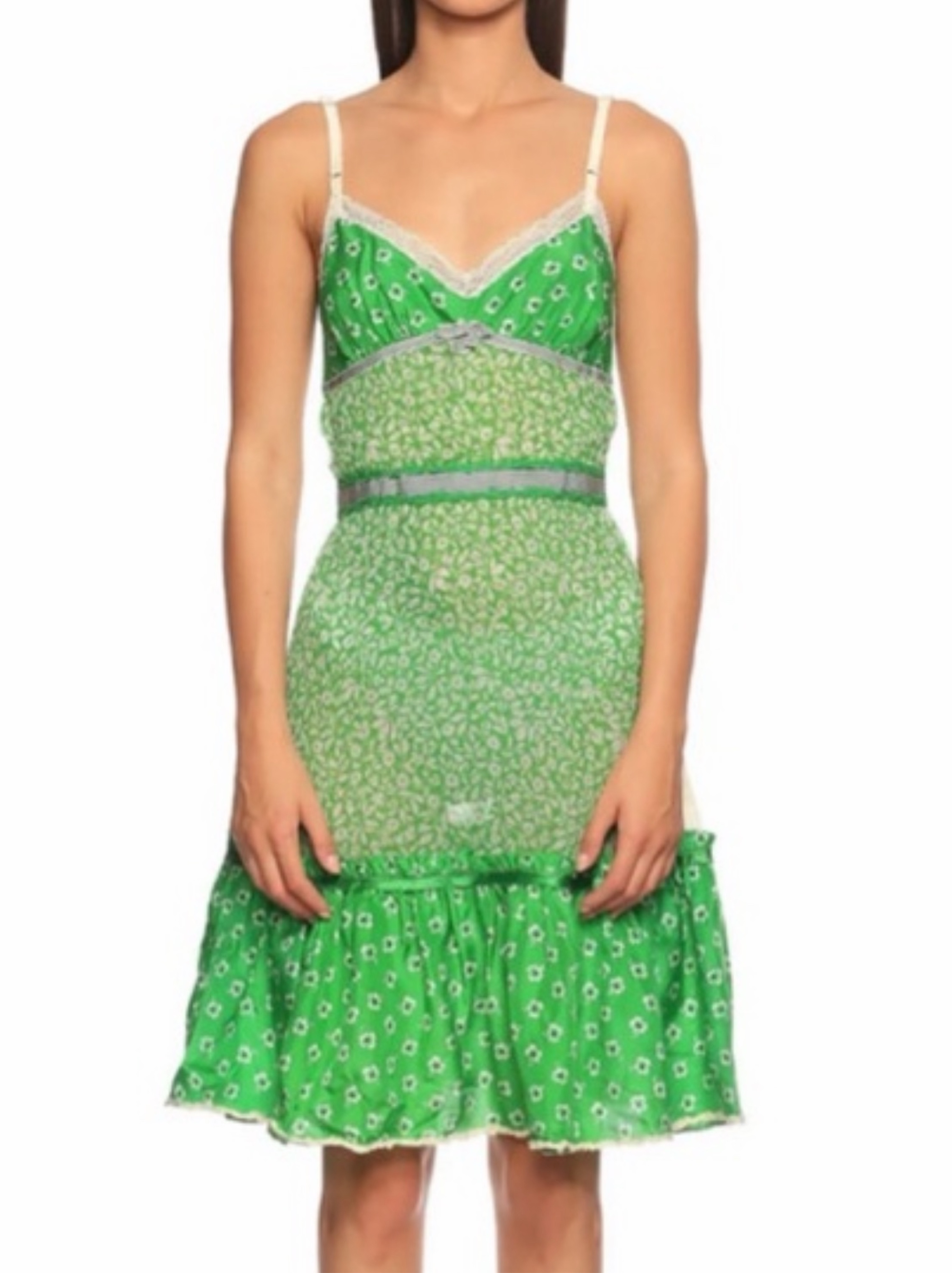 dolce and gabbana green silk dress DOLCE & GABBANA Dress Dark Green Viscose Long Sleeve Midi IT40 / US6 / S  2180usd