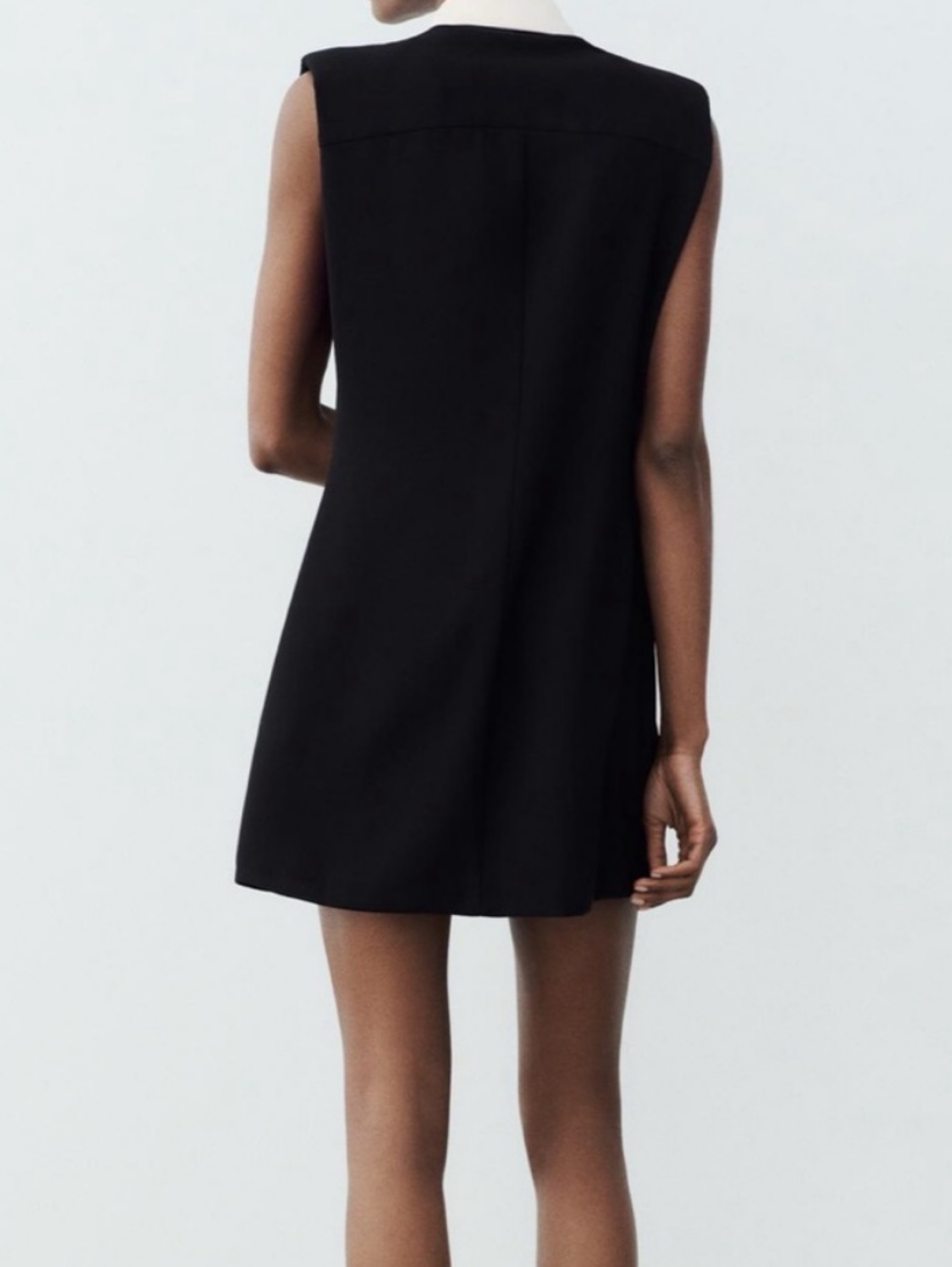 zara black dress with white collar White Collar / Black Dress