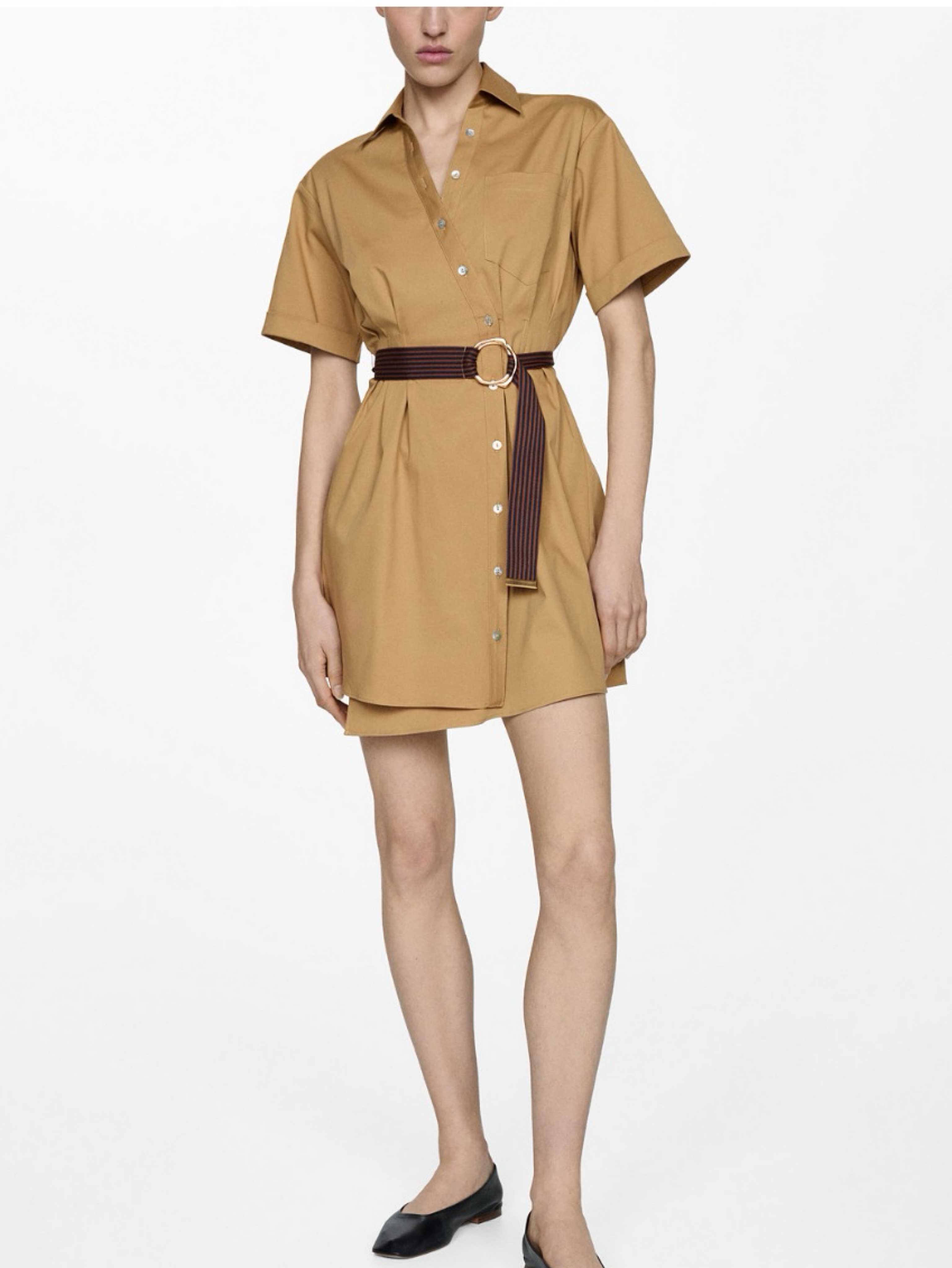 mango cotton shirt dress Embroidered shirt dress