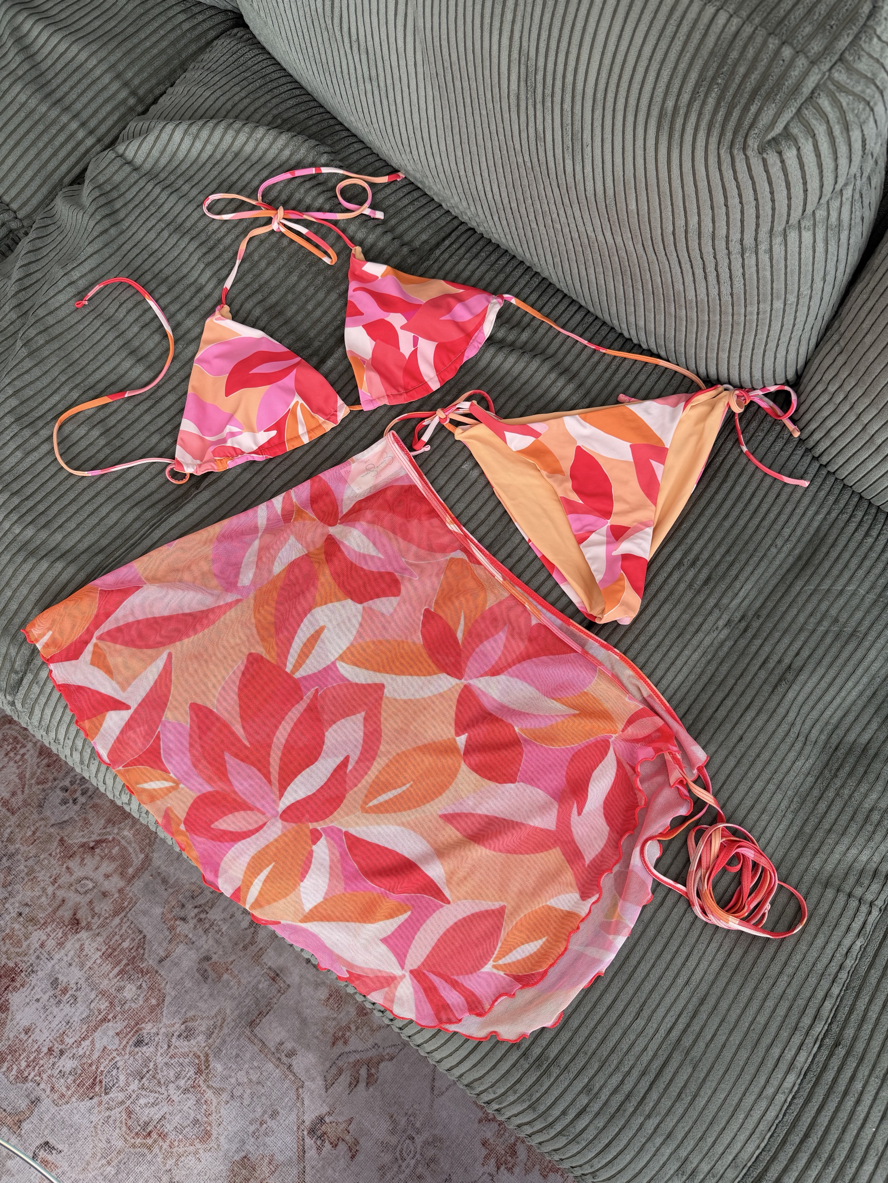 Hamptons bikini set with sarong - 3 piece set