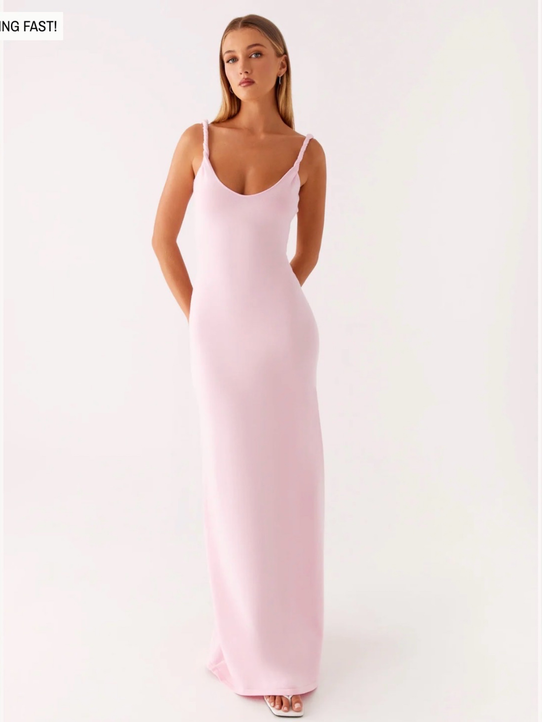 Peppermayo Pink Sleeveless Bodycon Maxi Dress by Peppermayo