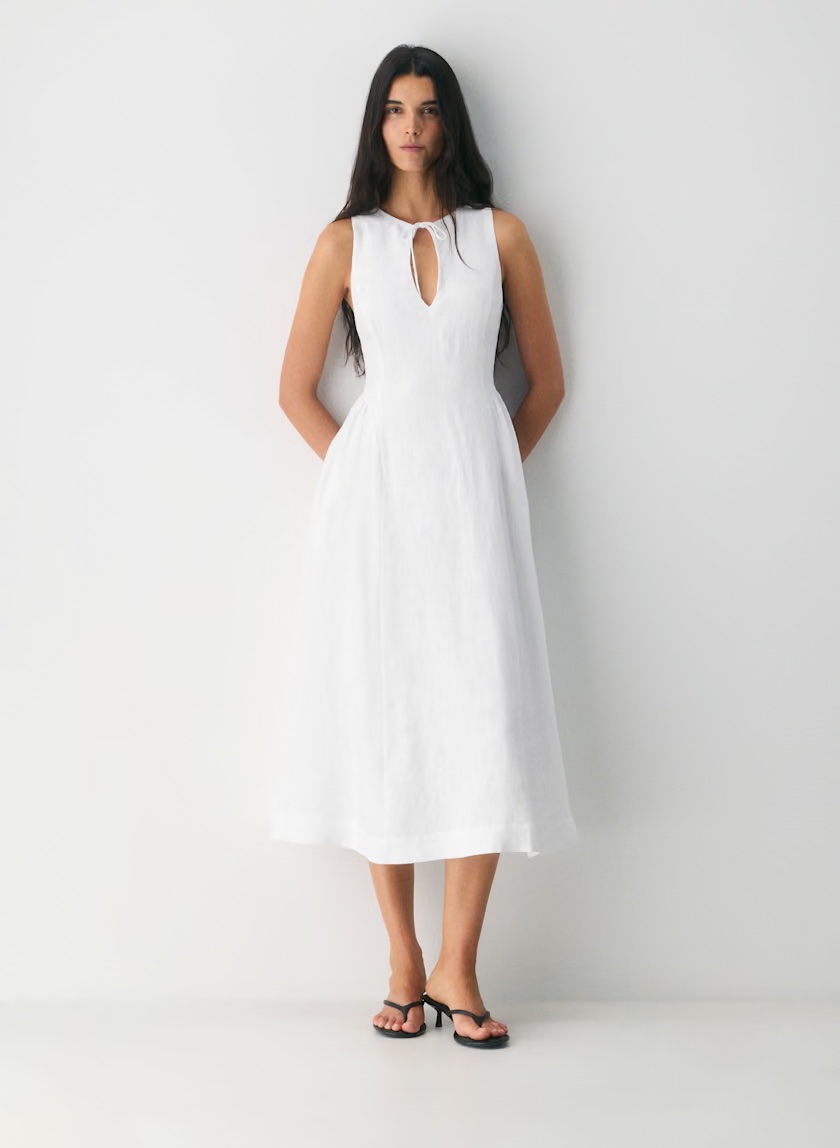 wilfred linen dress Wilfred Countess Linen Dress by Aritzia