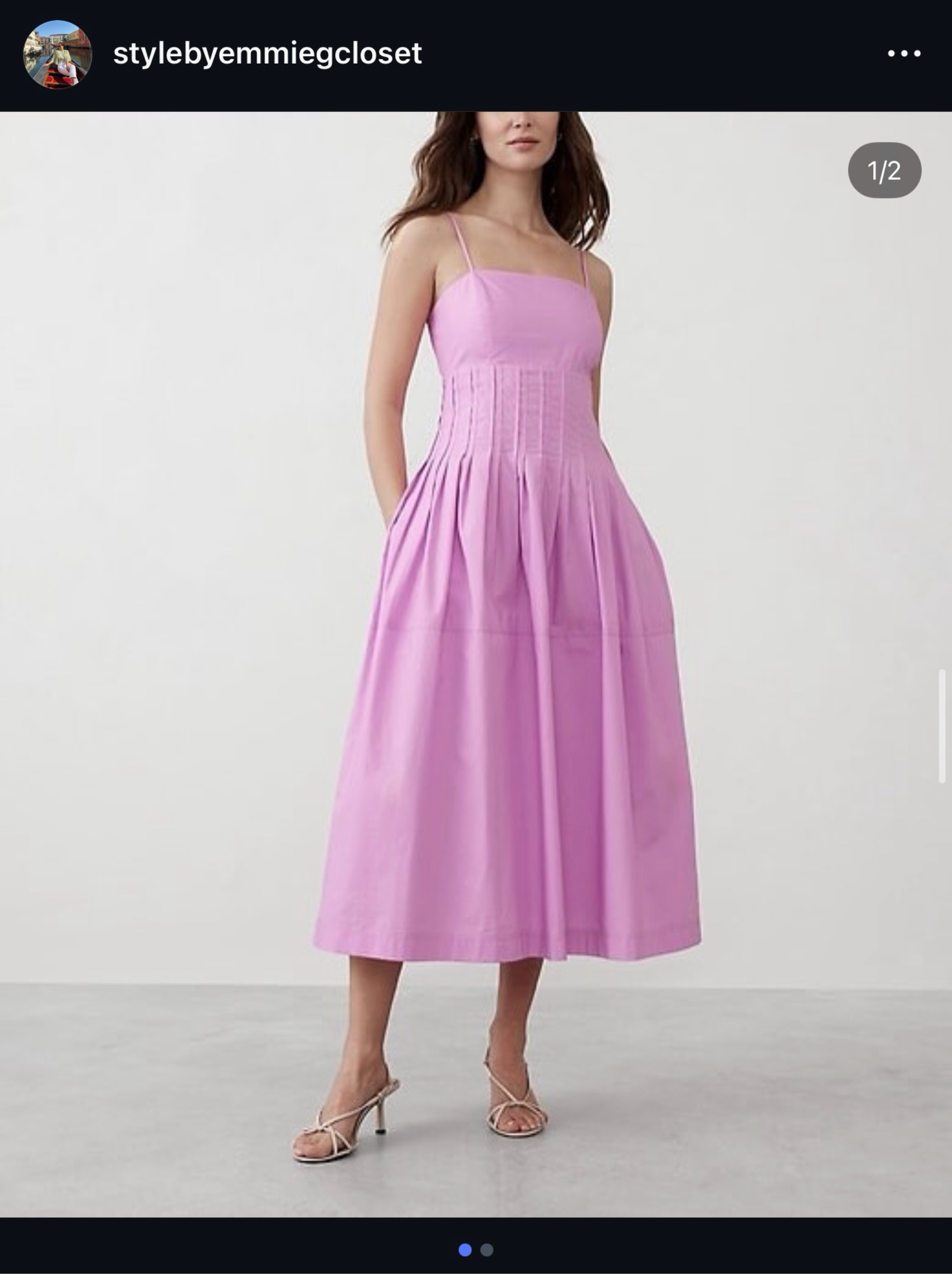 Banana Republic Orchid Pleated Midi Dress