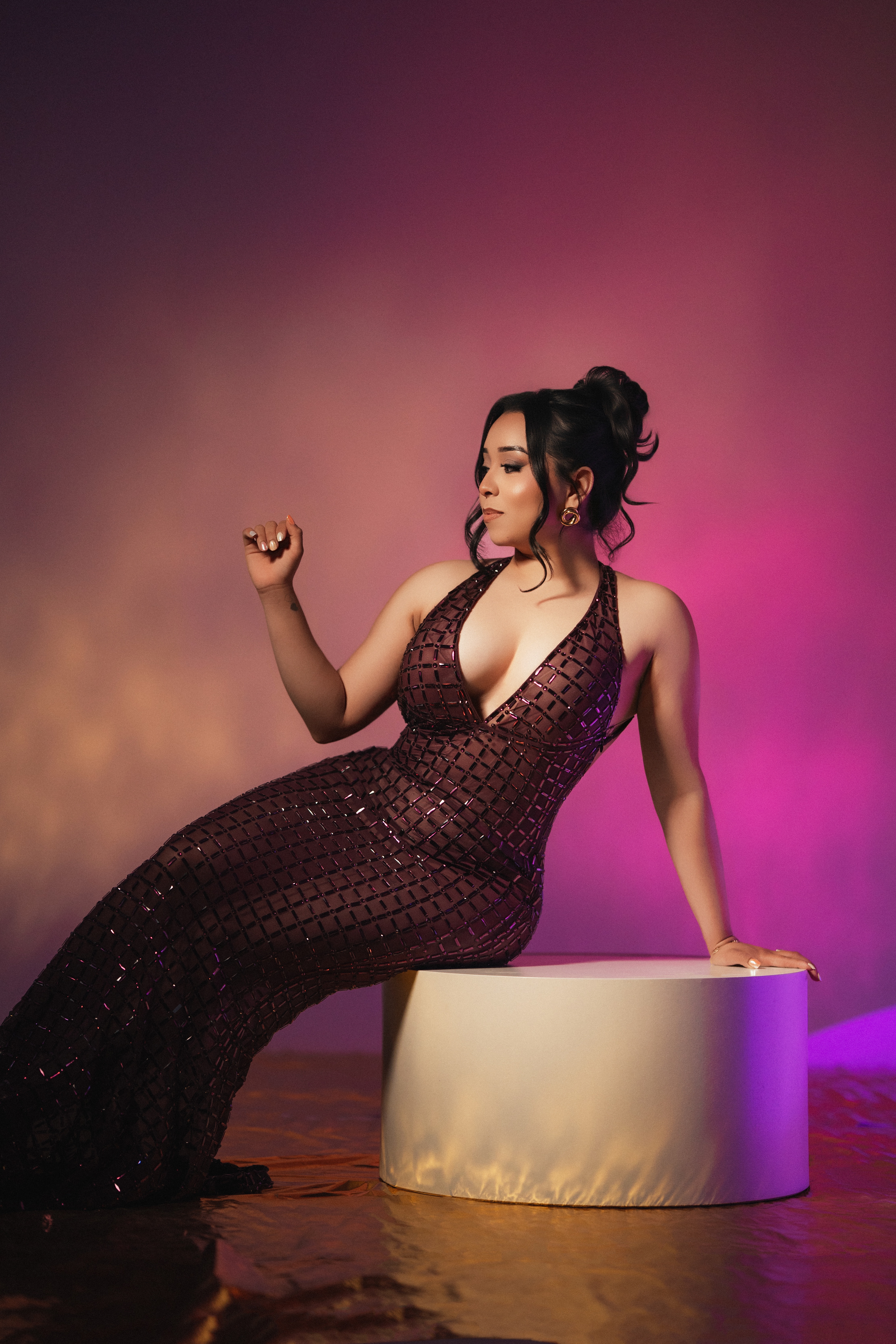 purple dress huda Huda Love Island Finale Dress by Oh Polly US