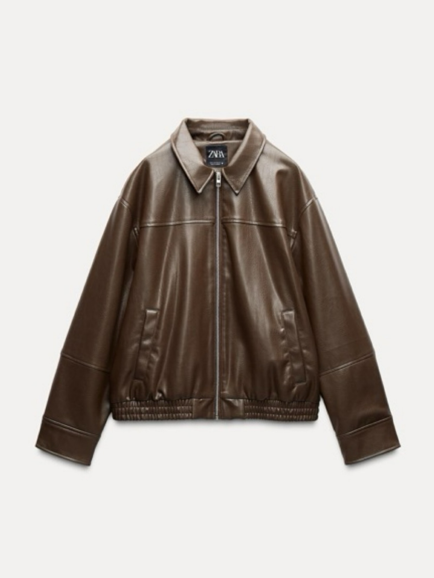 Zara Green Leather Bomber Jacket by Zara | Pickle