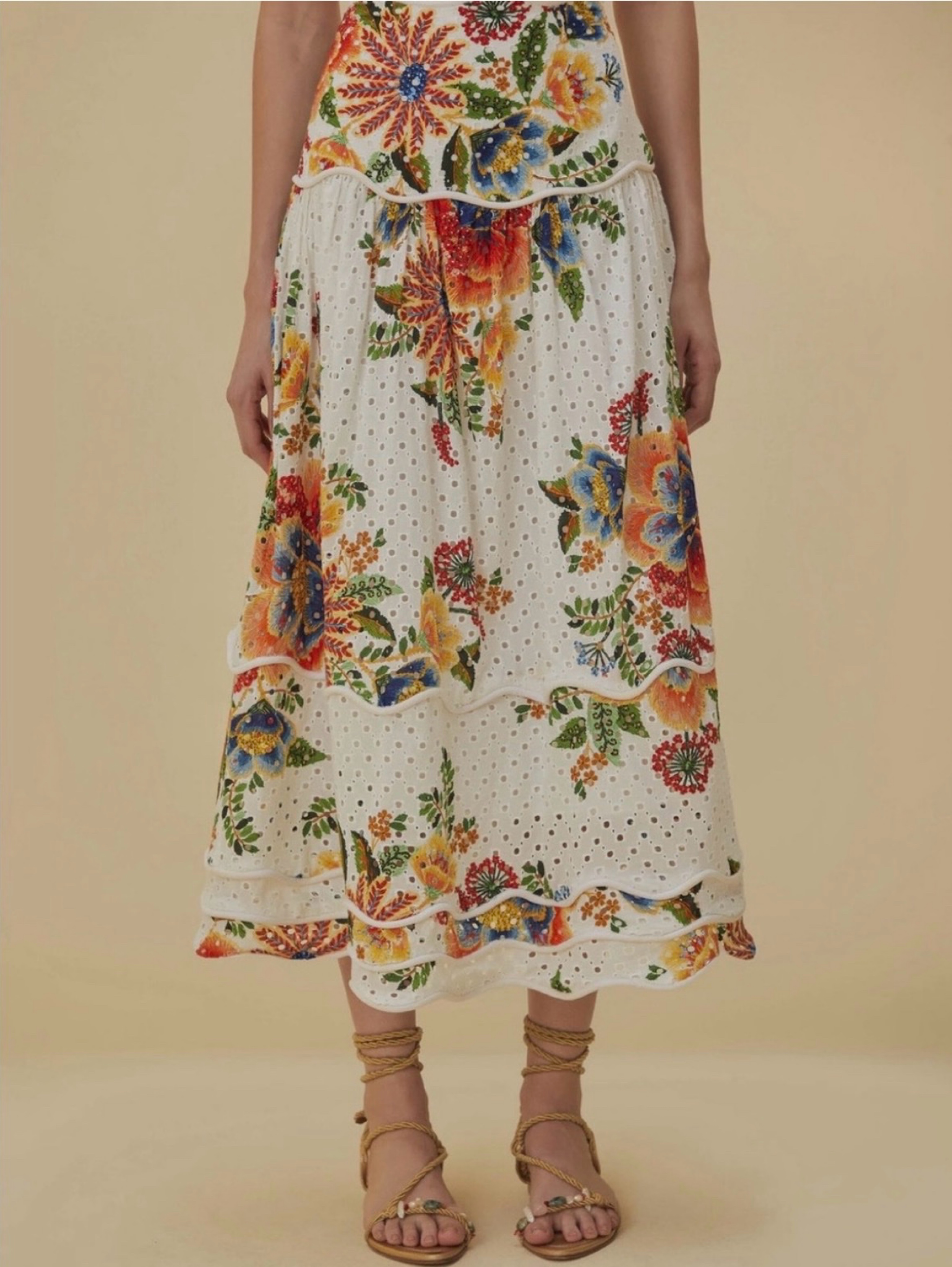 Farm Rio Mid rise skirt