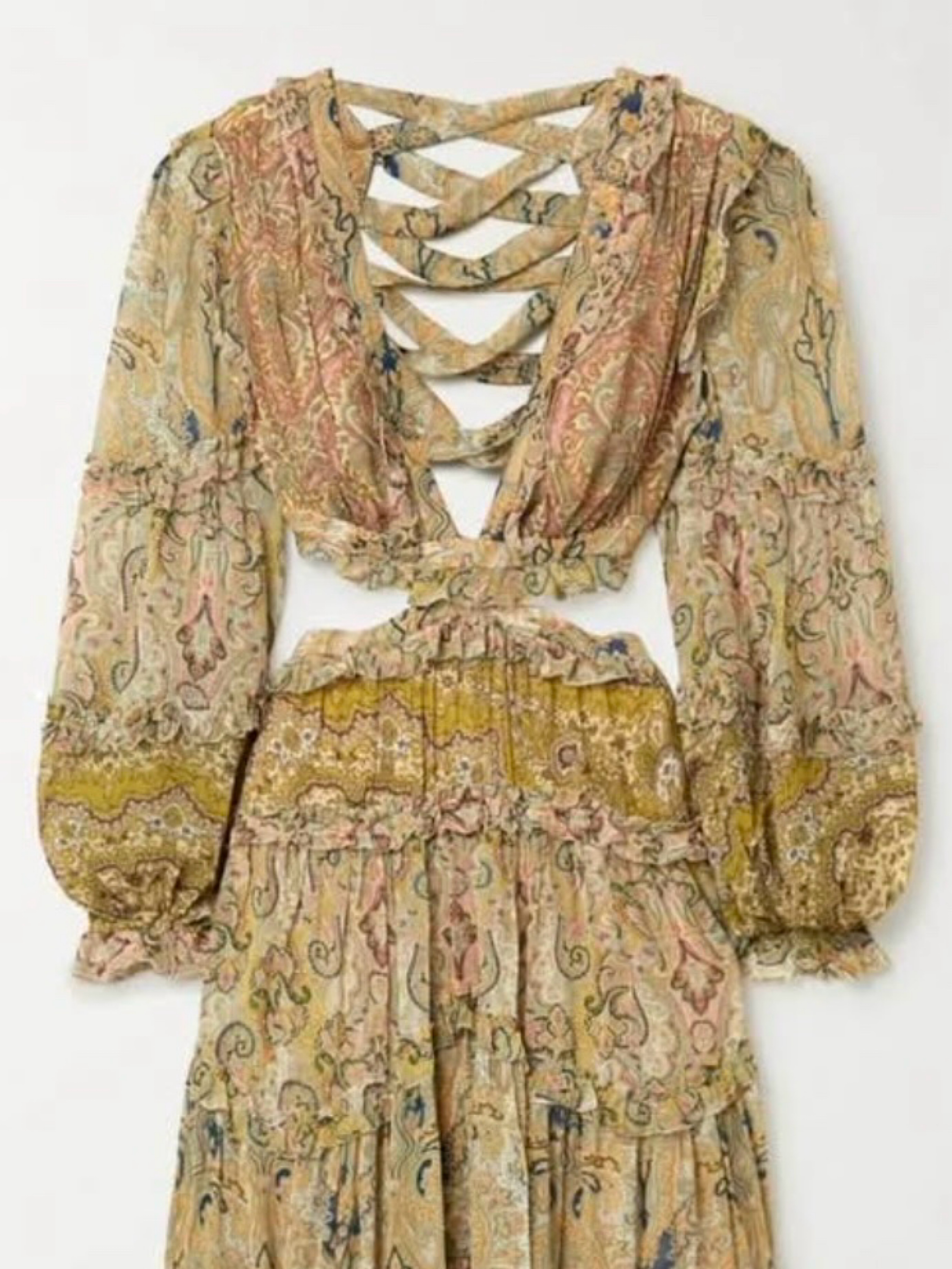 Zimmerman Multicolor Paisley Print Puff Sleeve Maxi Dress