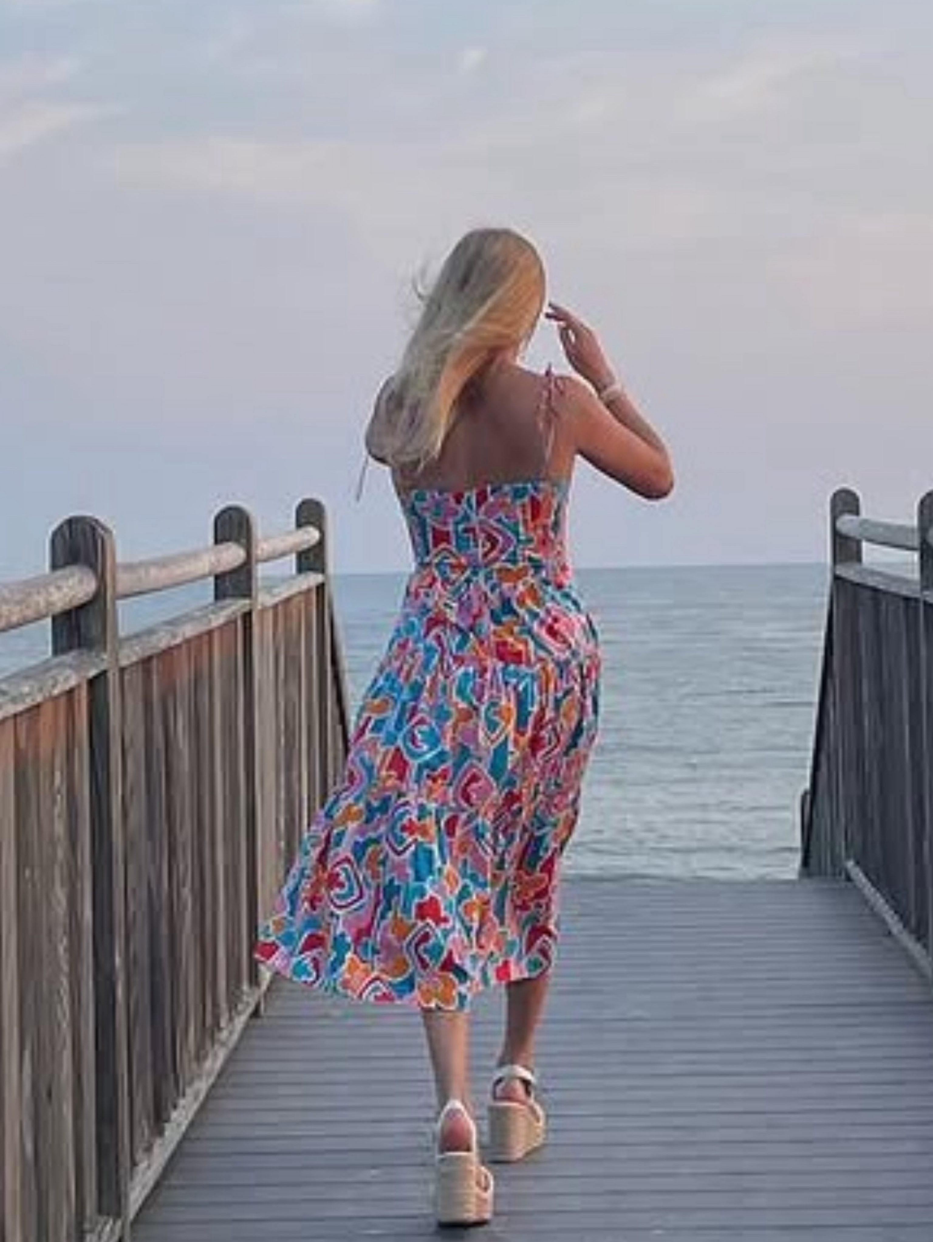 abstract print midi dress Kayley Midi Dress Abstract Floral S