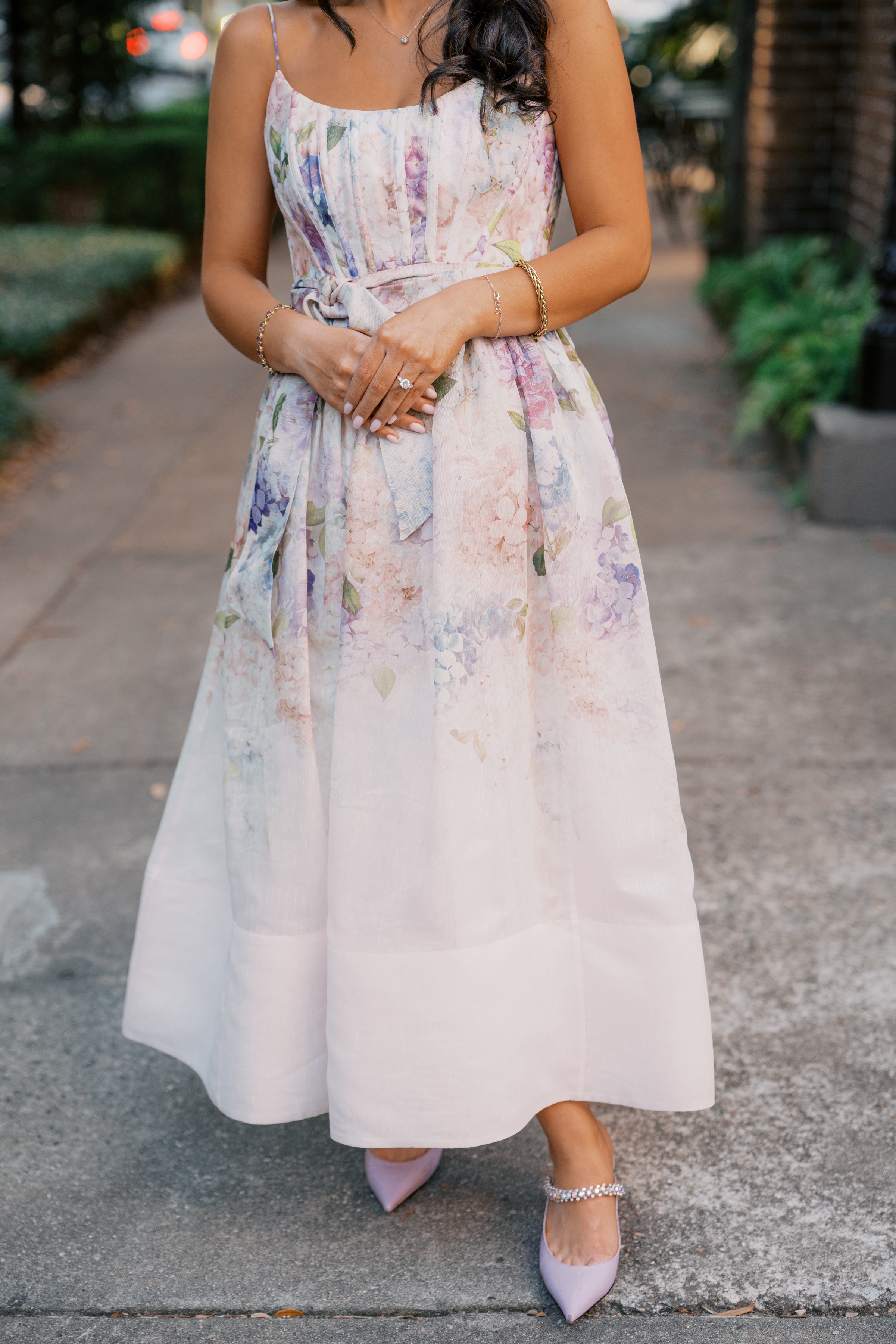 【ZIMMERMANN】ホワイトパープルグラデーションシャツドレス Zimmerman Dawning Multi Hydrangea Corset Dress by ZIMMERMANN - Pickle