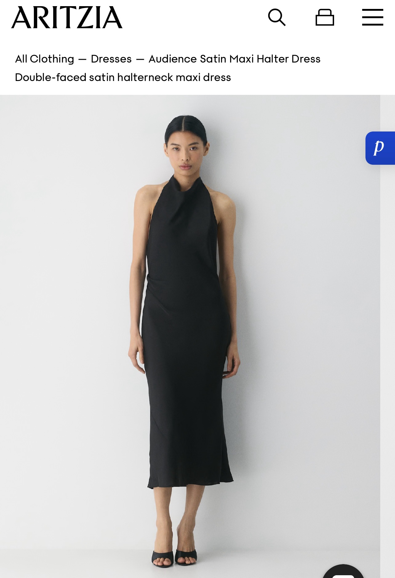 Aritzia Satin Black Halter Dress by Aritzia - Pickle Aritzia Satin Black Halter Dress by Aritzia - Pickle