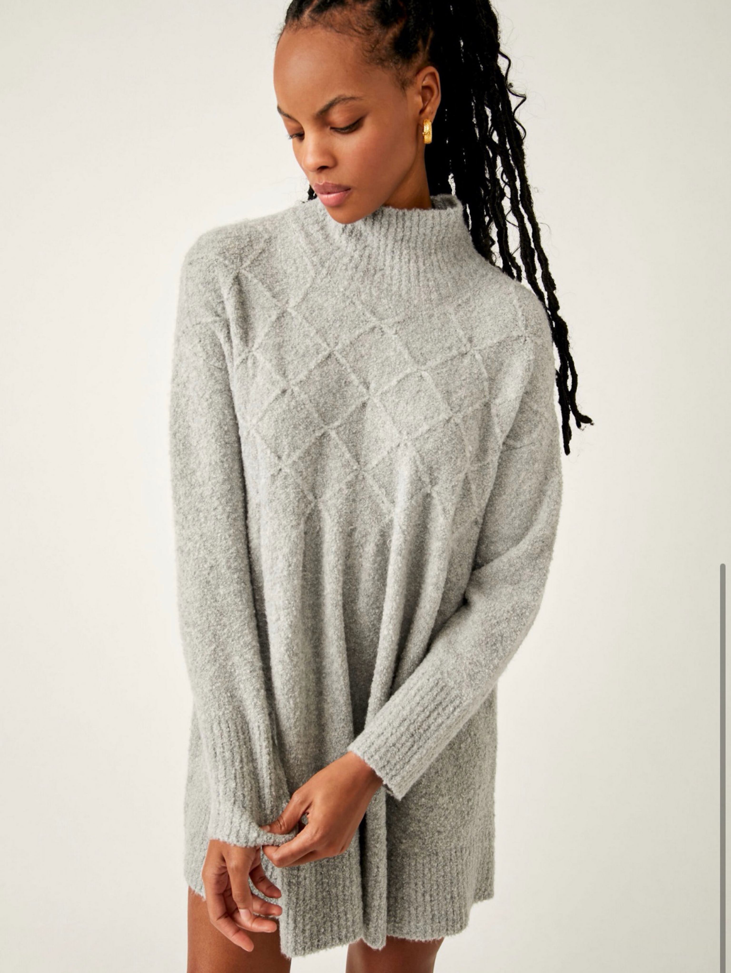 FP Gray Knit Sweater Dress
