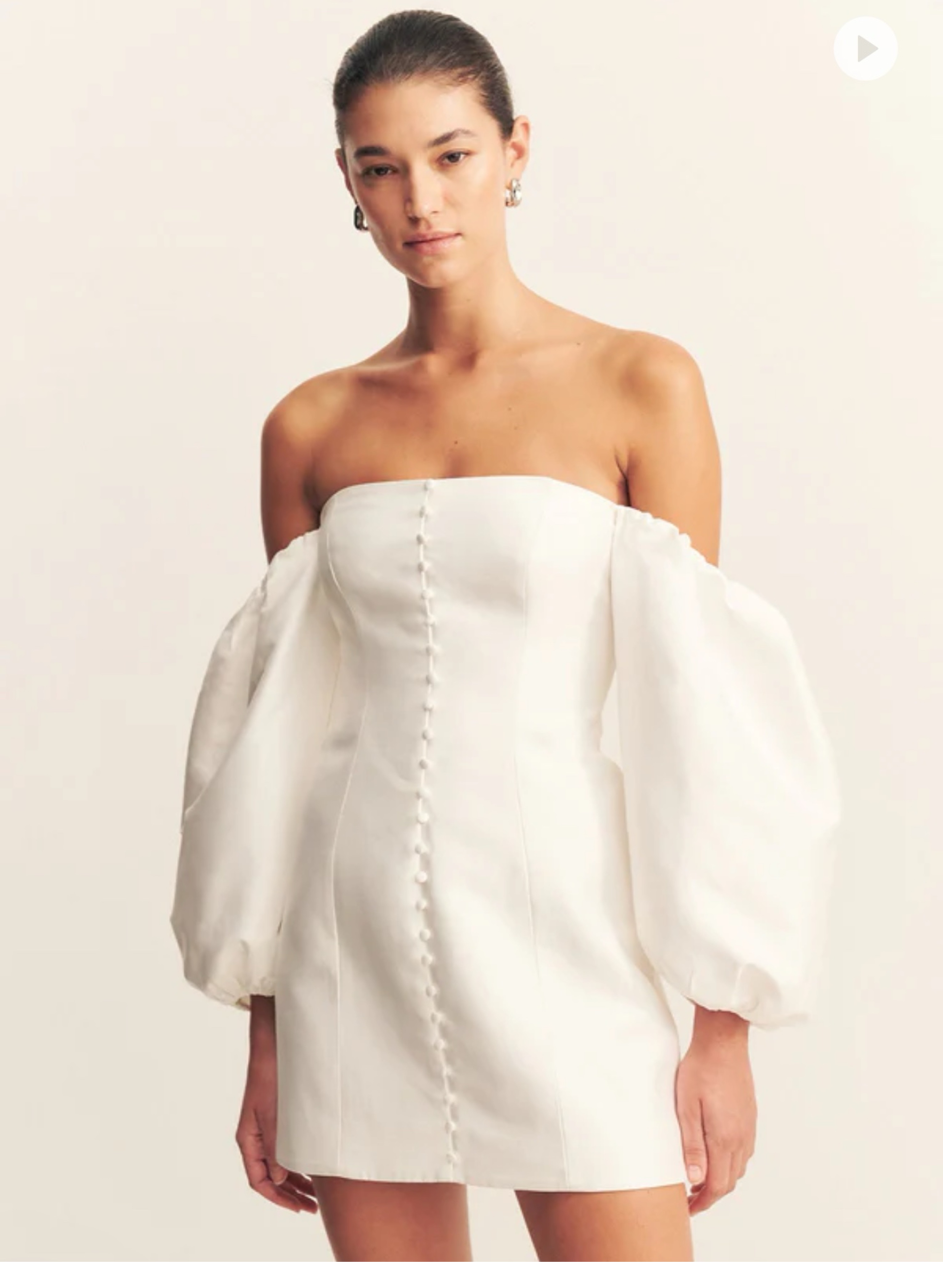 Calcite Balloon Sleeve Off The Shoulder Dress