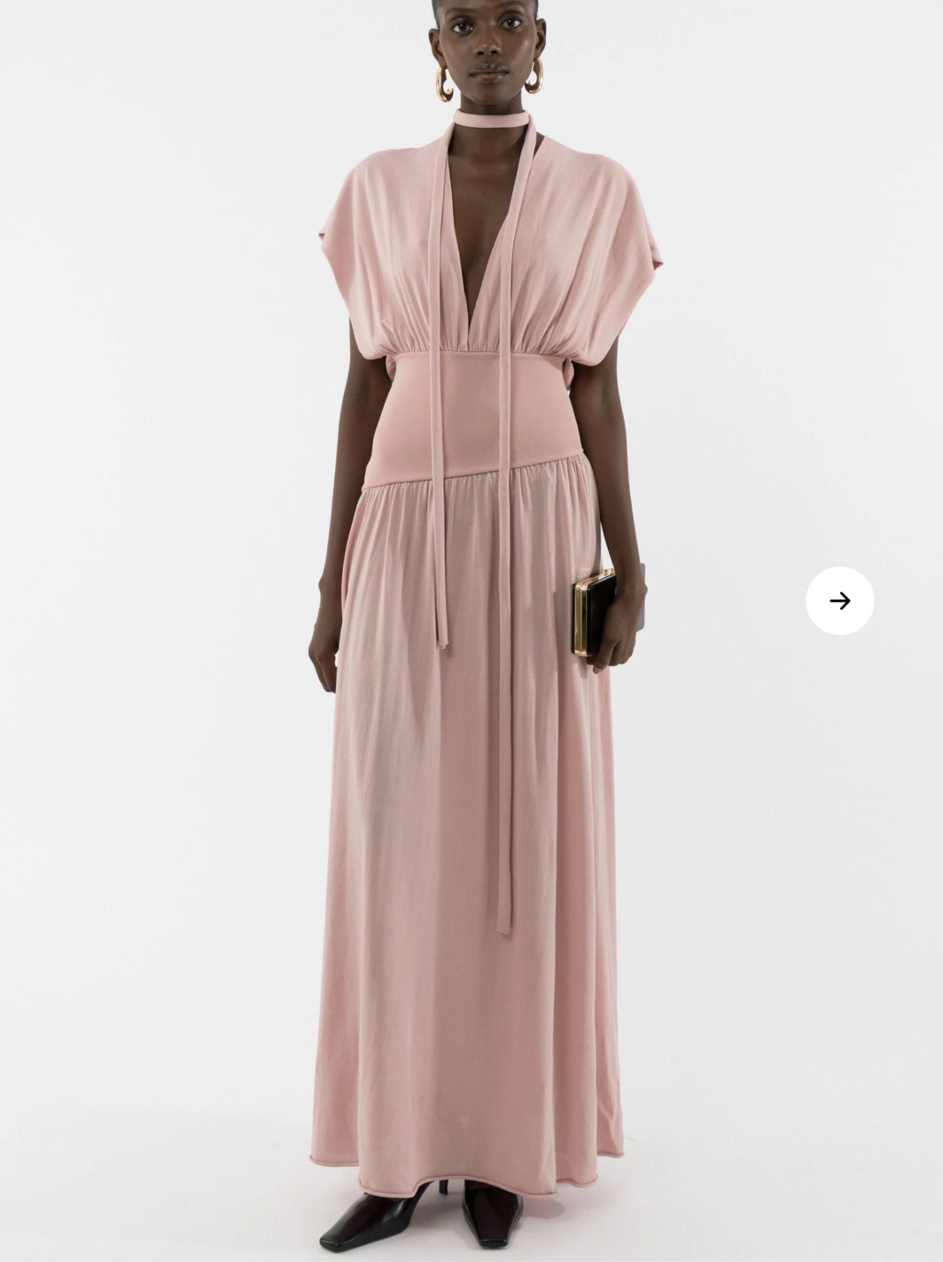 Arakii Knitted Maxi Dress in Pink/Blush