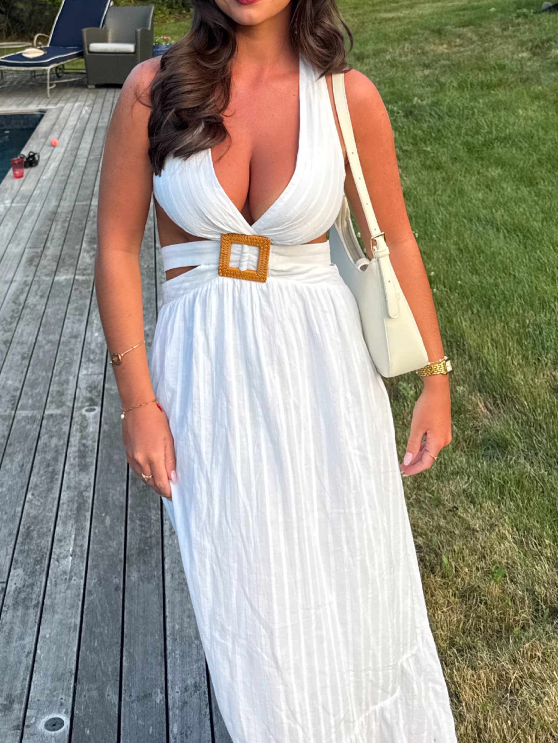 White cut out maxi dress by Fortunate One