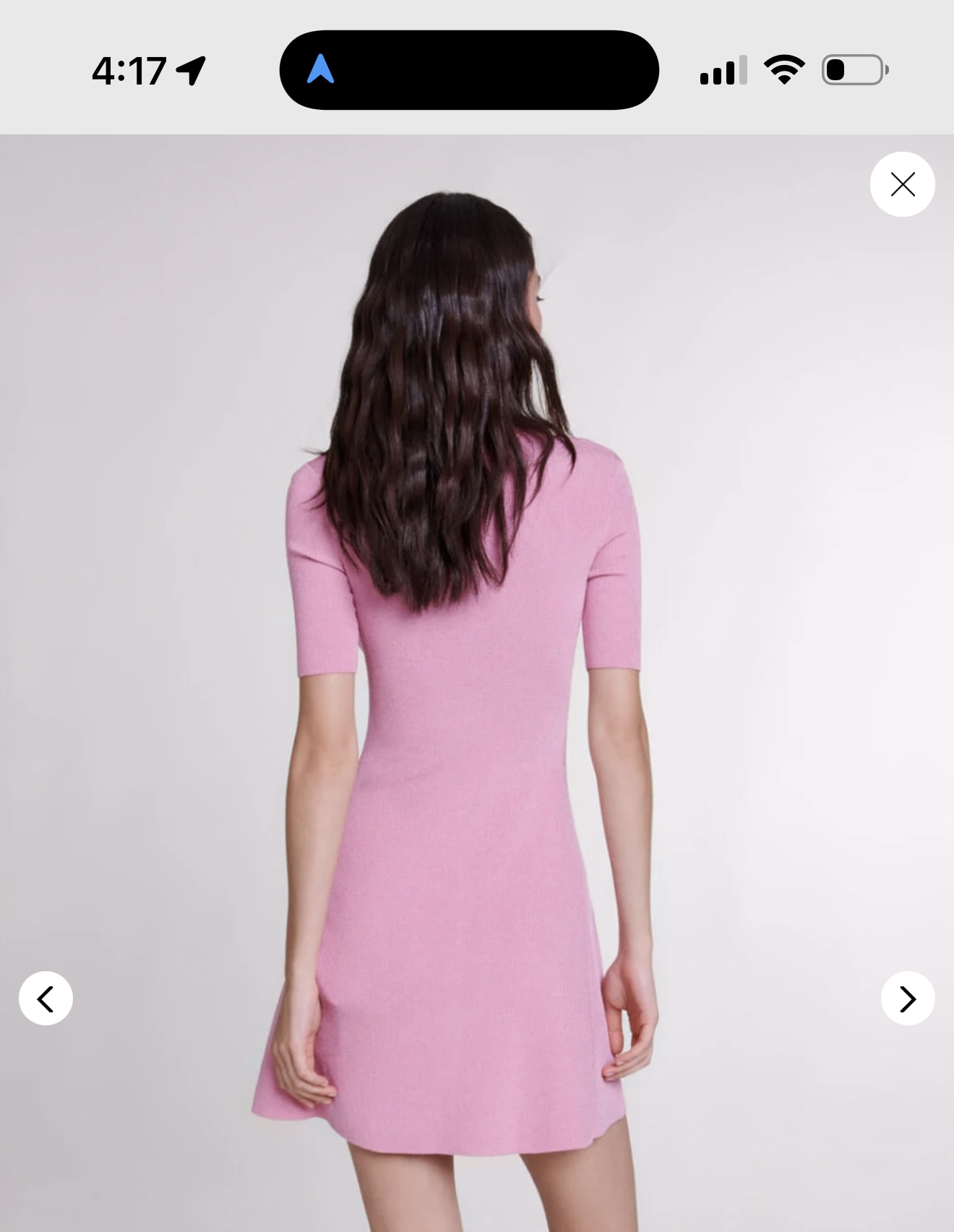 maje pink knit dress Jacquard knit short dress Pale Pink for Women