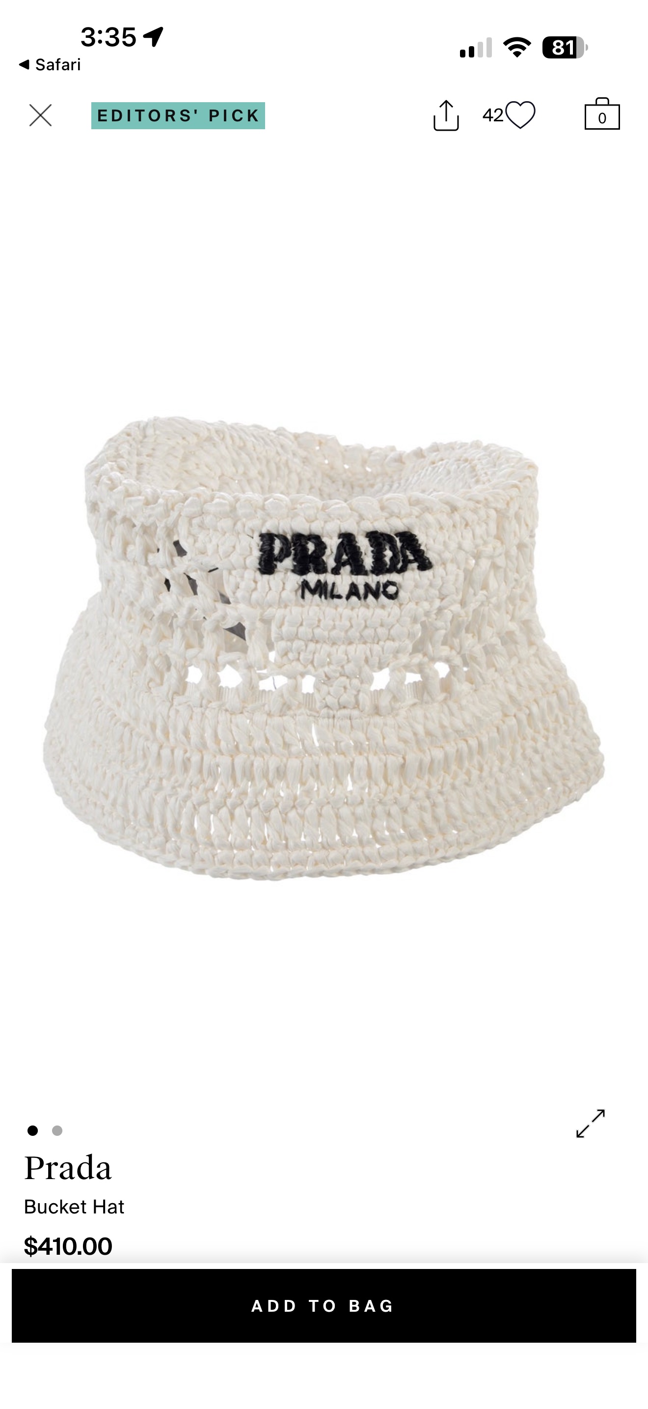 Prada - Orange Crocheted Bucket Hat by Prada | Pickle
