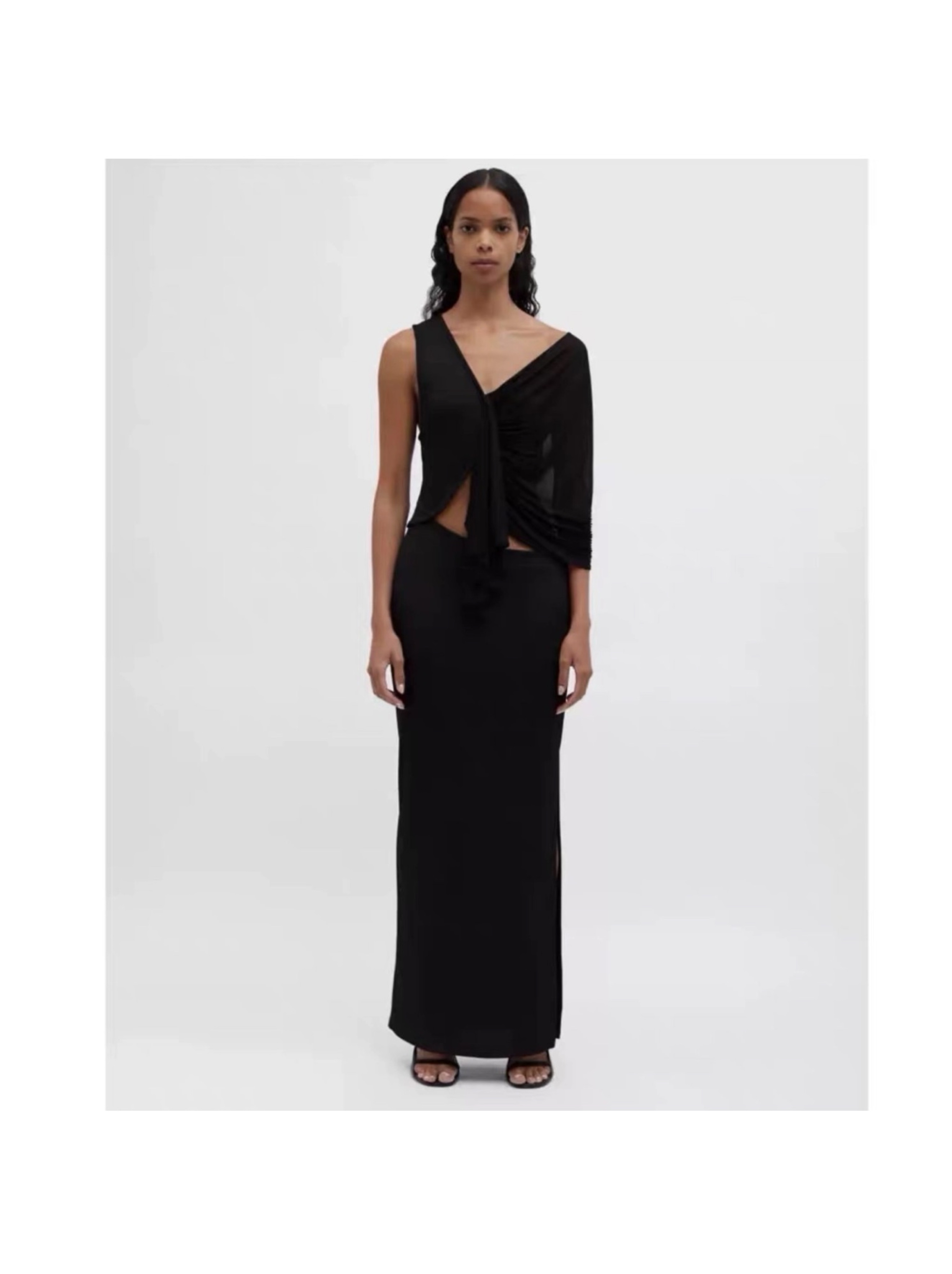 christopher esber one shoulder dress Christopher Esber bandana-print one-shoulder Long Dress | Blue